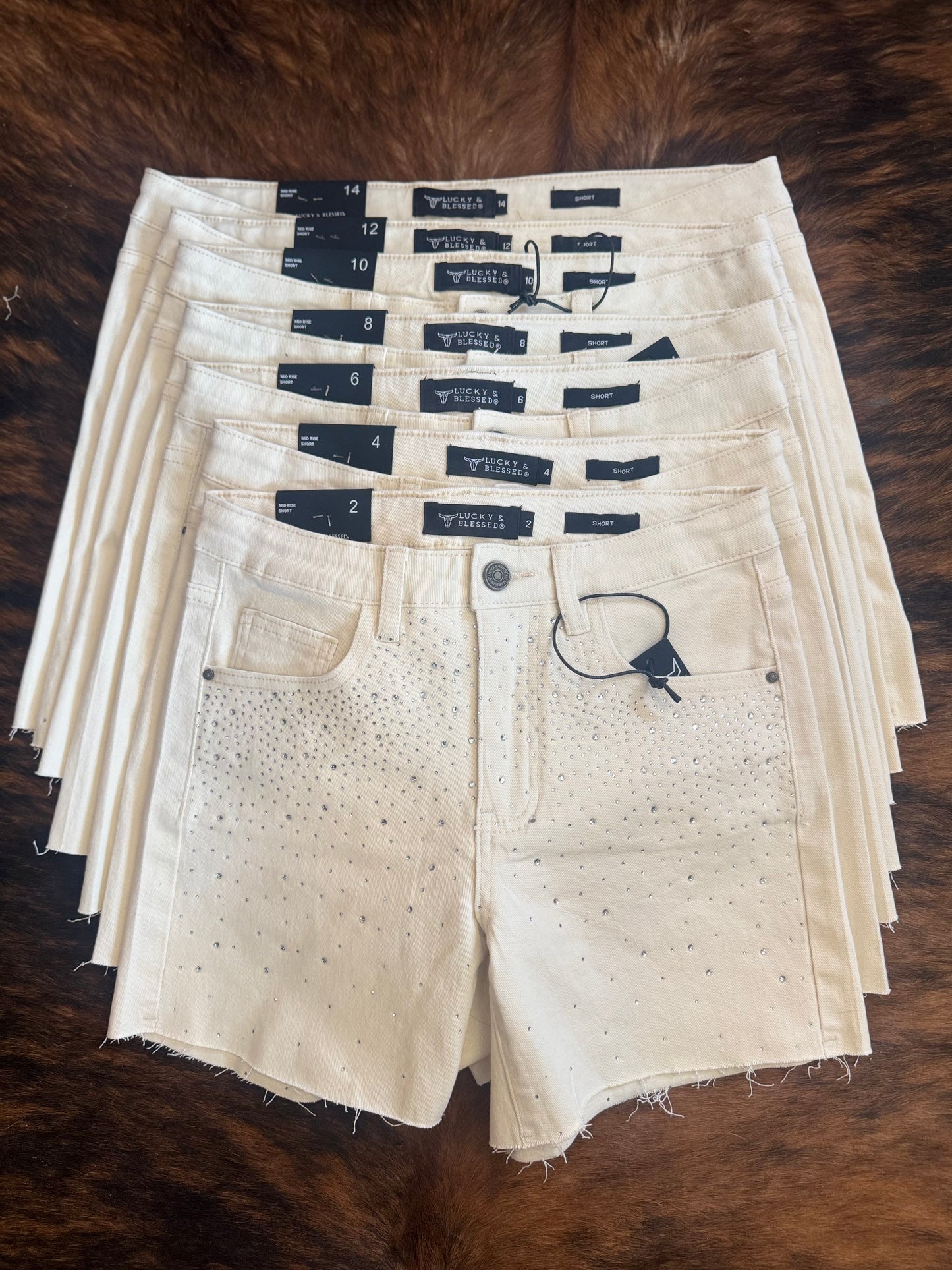 Diamond Dust- White Denim Shorts