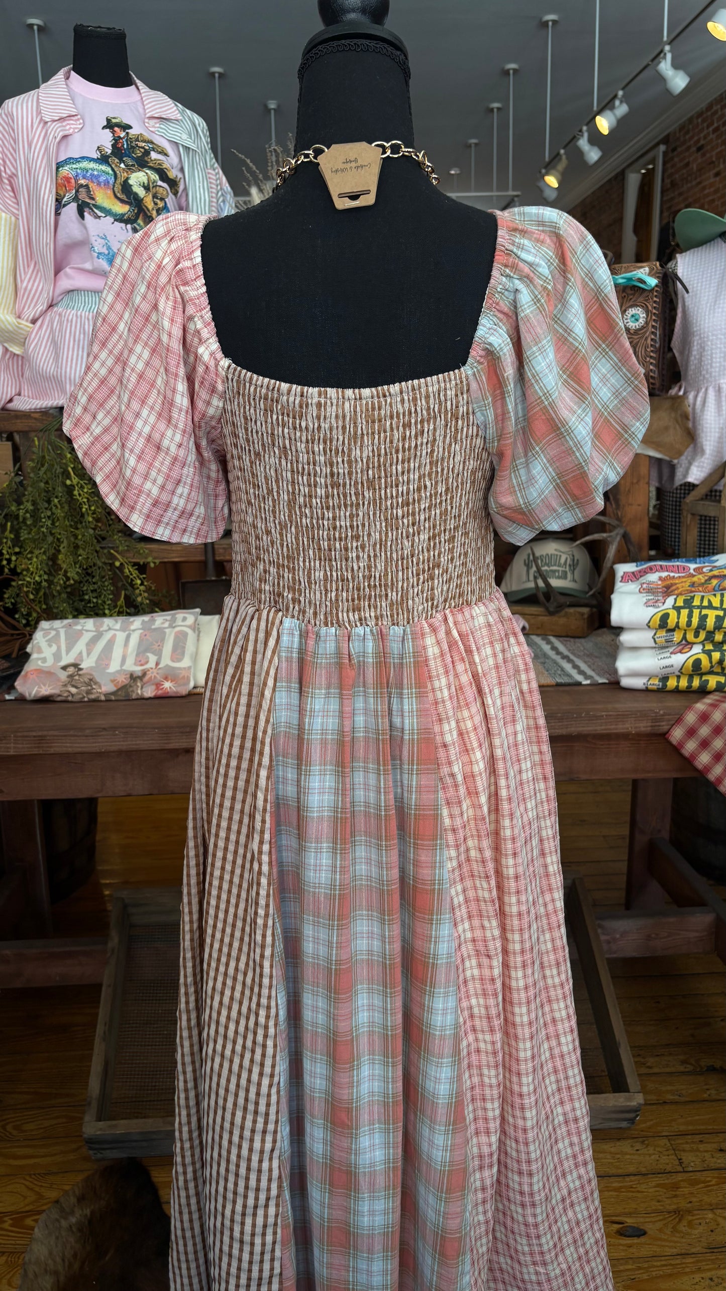 Rustic Harmony – Plaid Dress