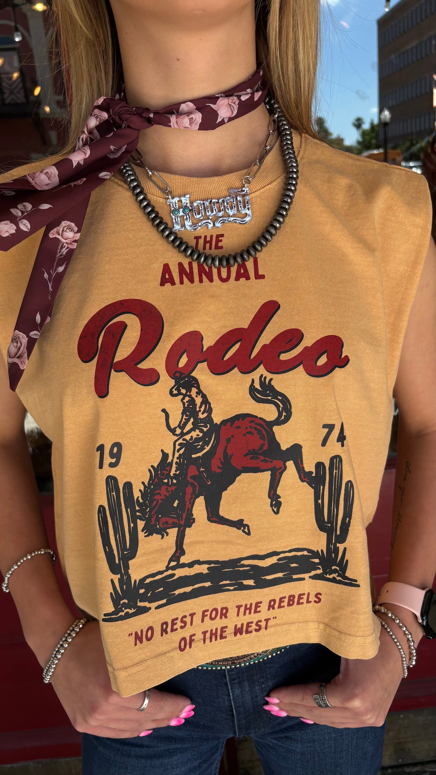 The Annual Rodeo-Mustard Muscle Tee