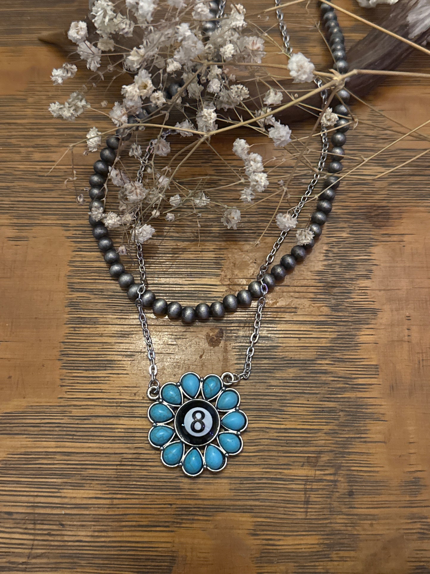 8Ball Flower - Necklace