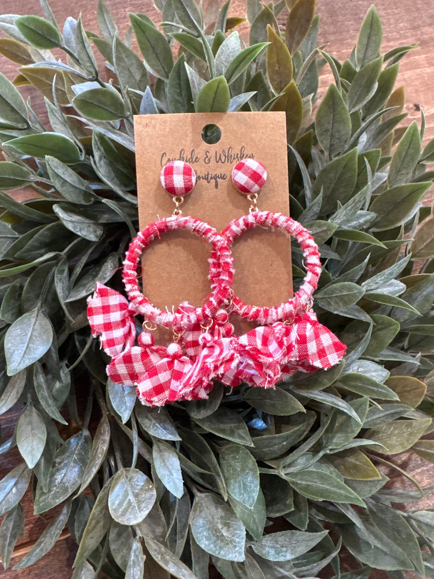 Red Picnic Plaid - Earrings