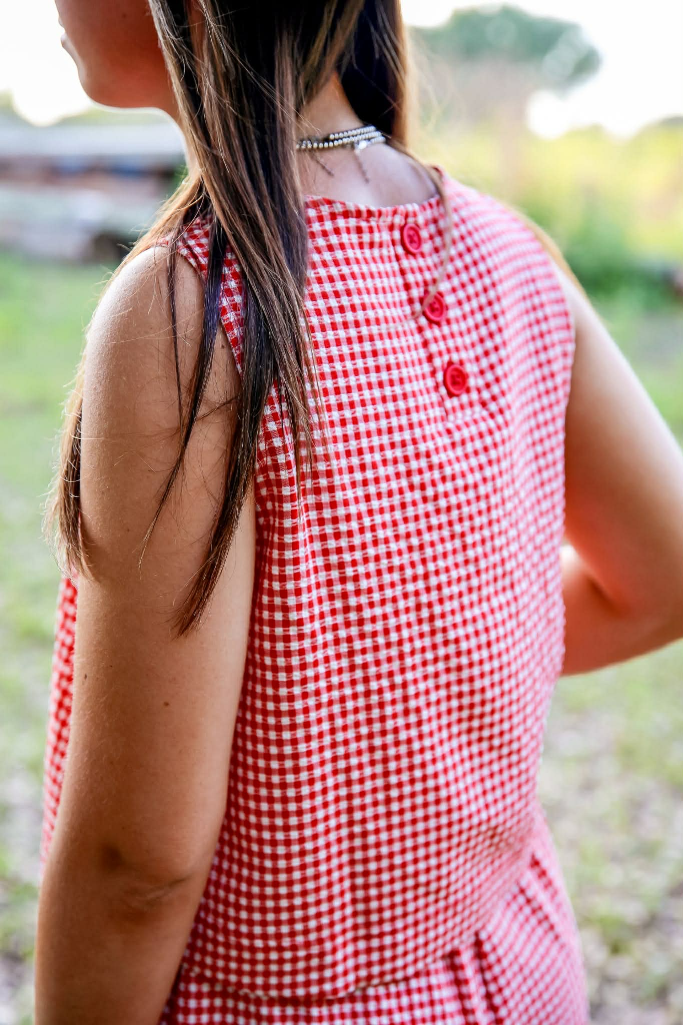 American Honey – Red & White Gingham Skort Set