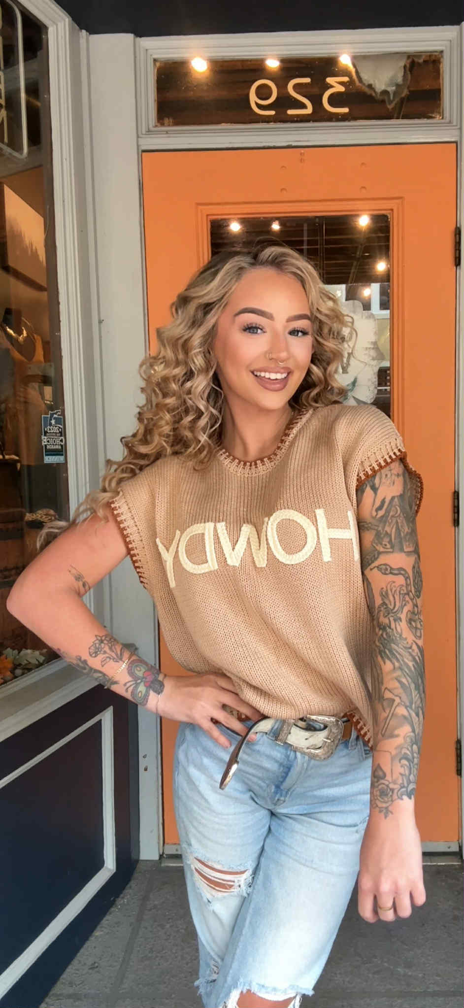 Urban Howdy Thread - Tan Knit Sweater