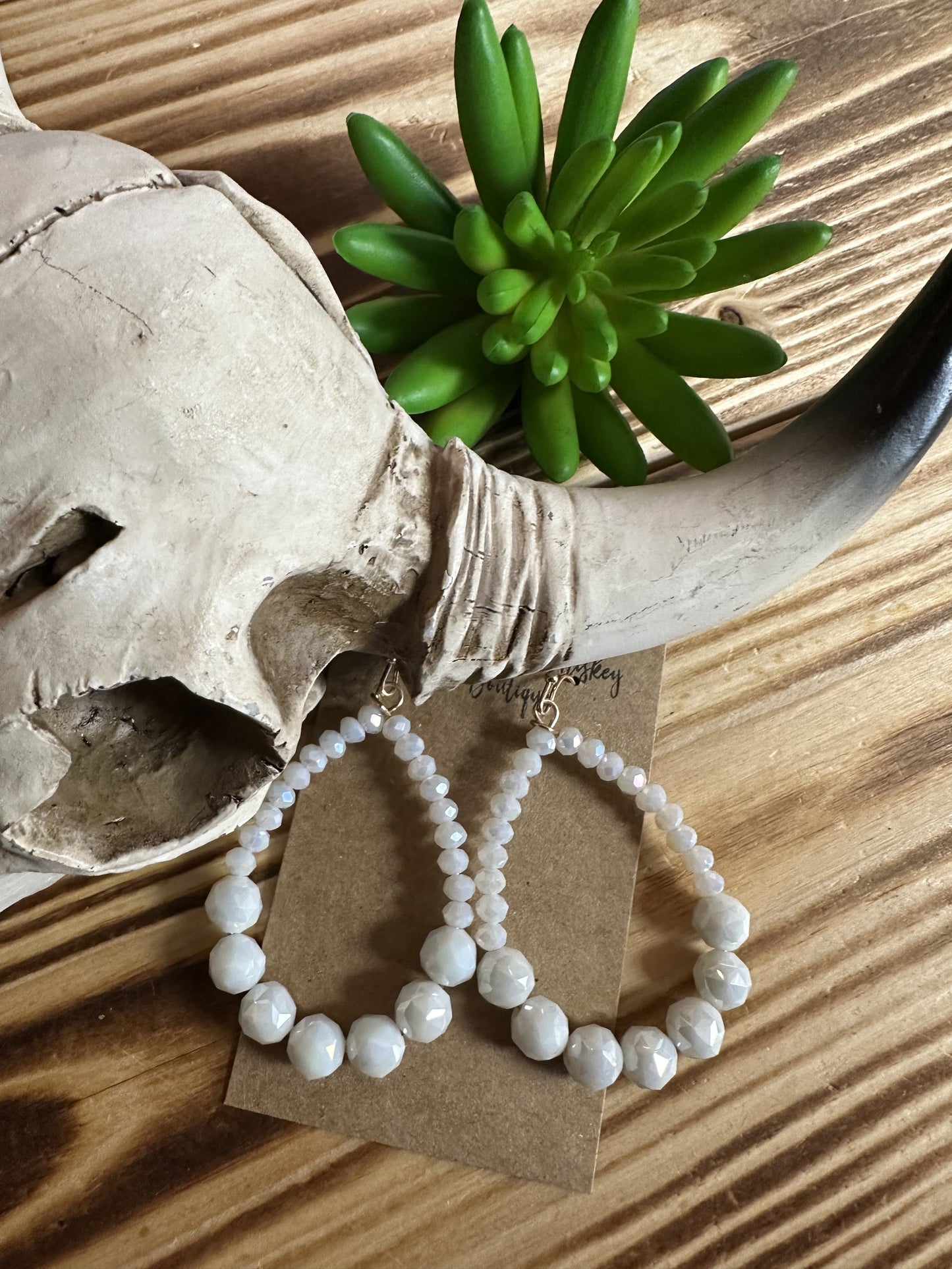 Powder Prism - White Earrings