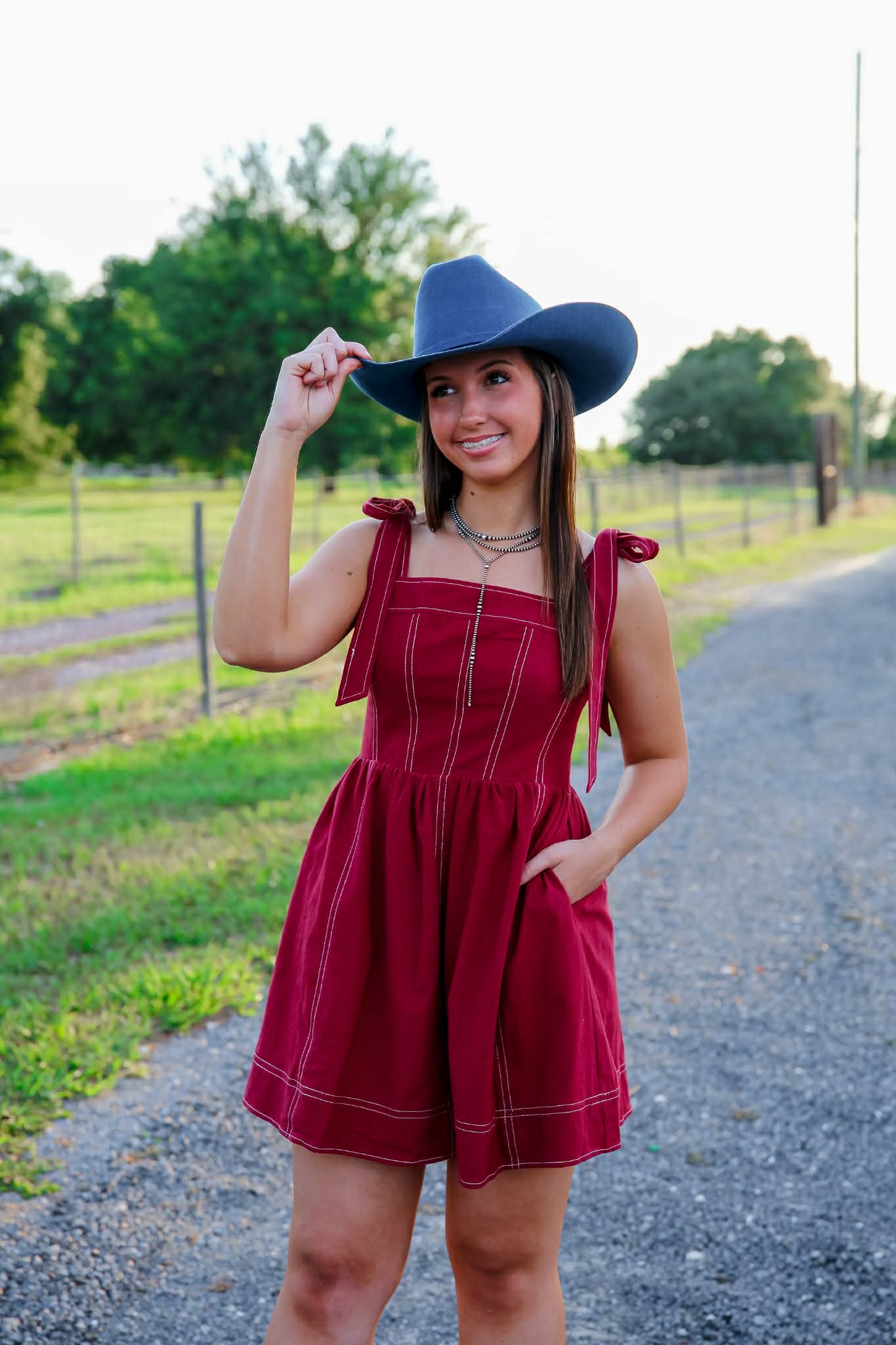 Cranberry Stitch – Maroon Mini Dress