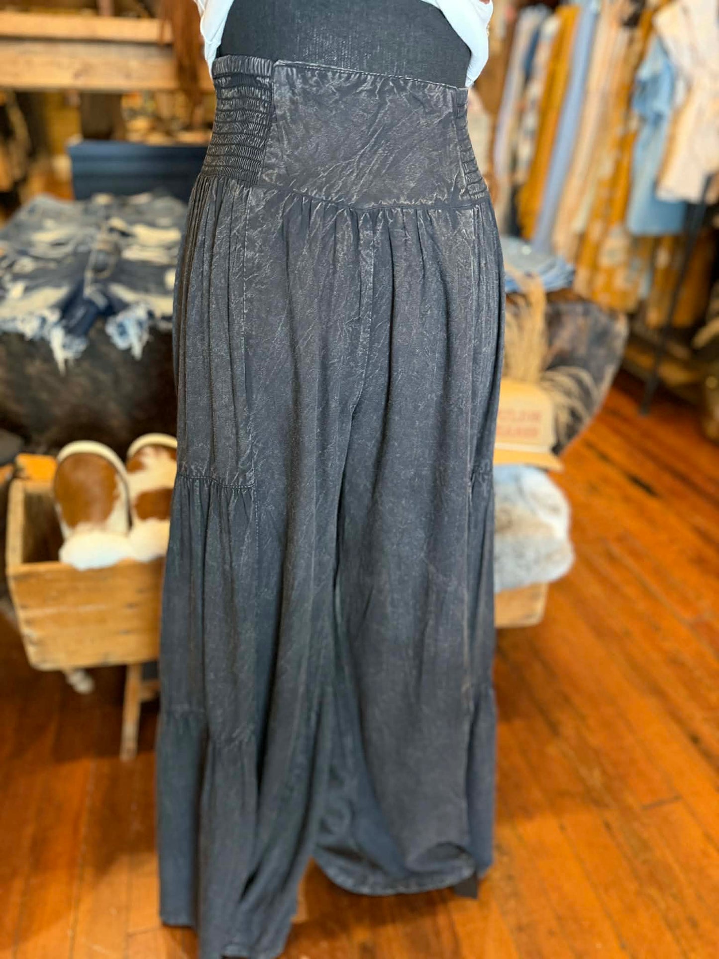 Blackwater Flow – Acid Wash Tiered Pants