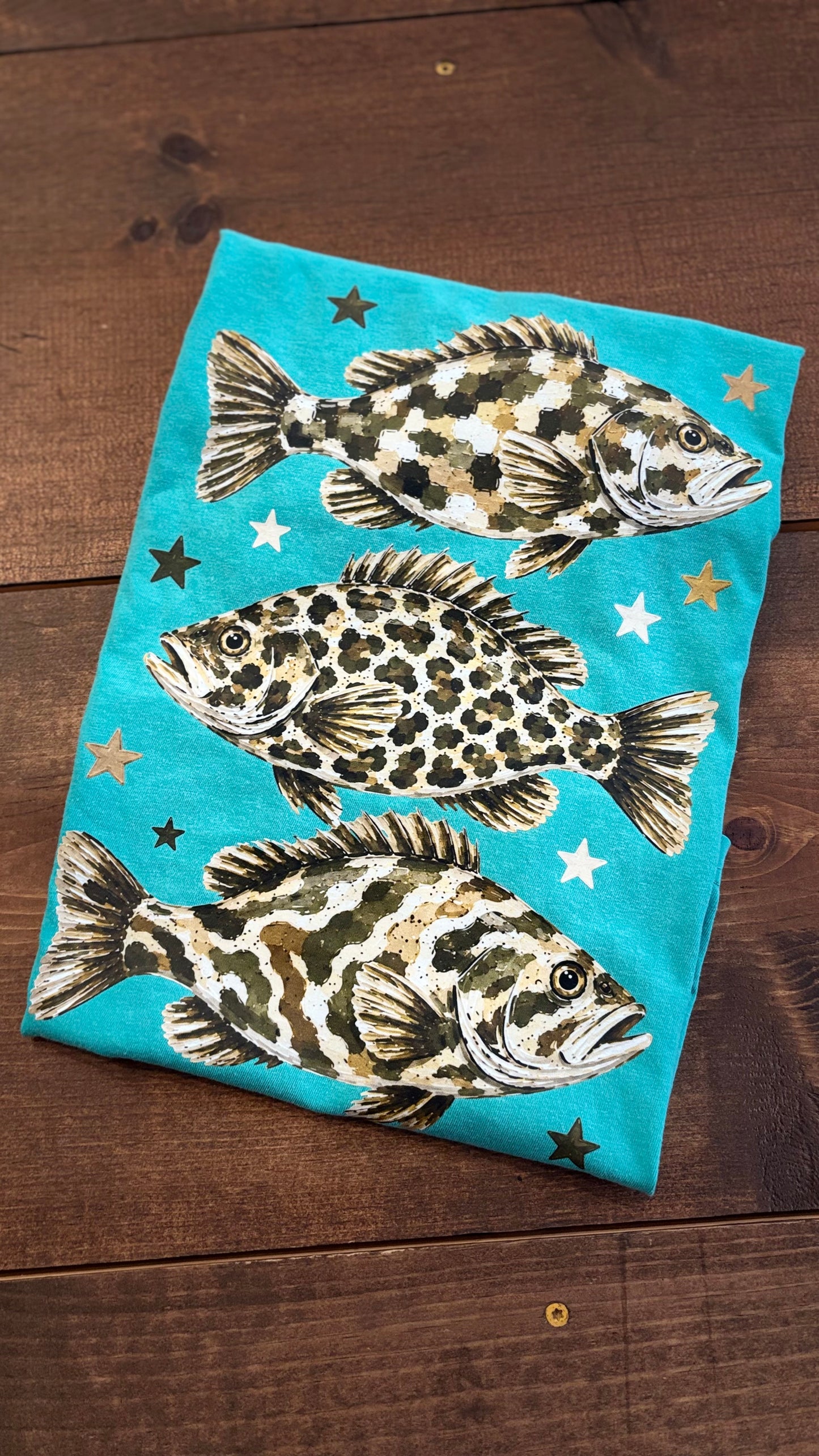 Angler’s Trio – Turquoise Graphic Tee