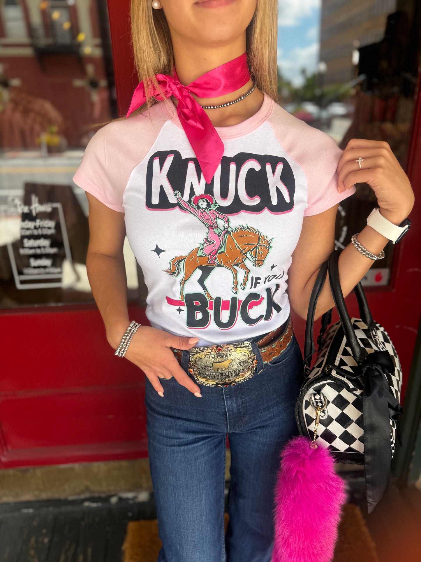 Knuck If You Buck - Pink Mini Tee