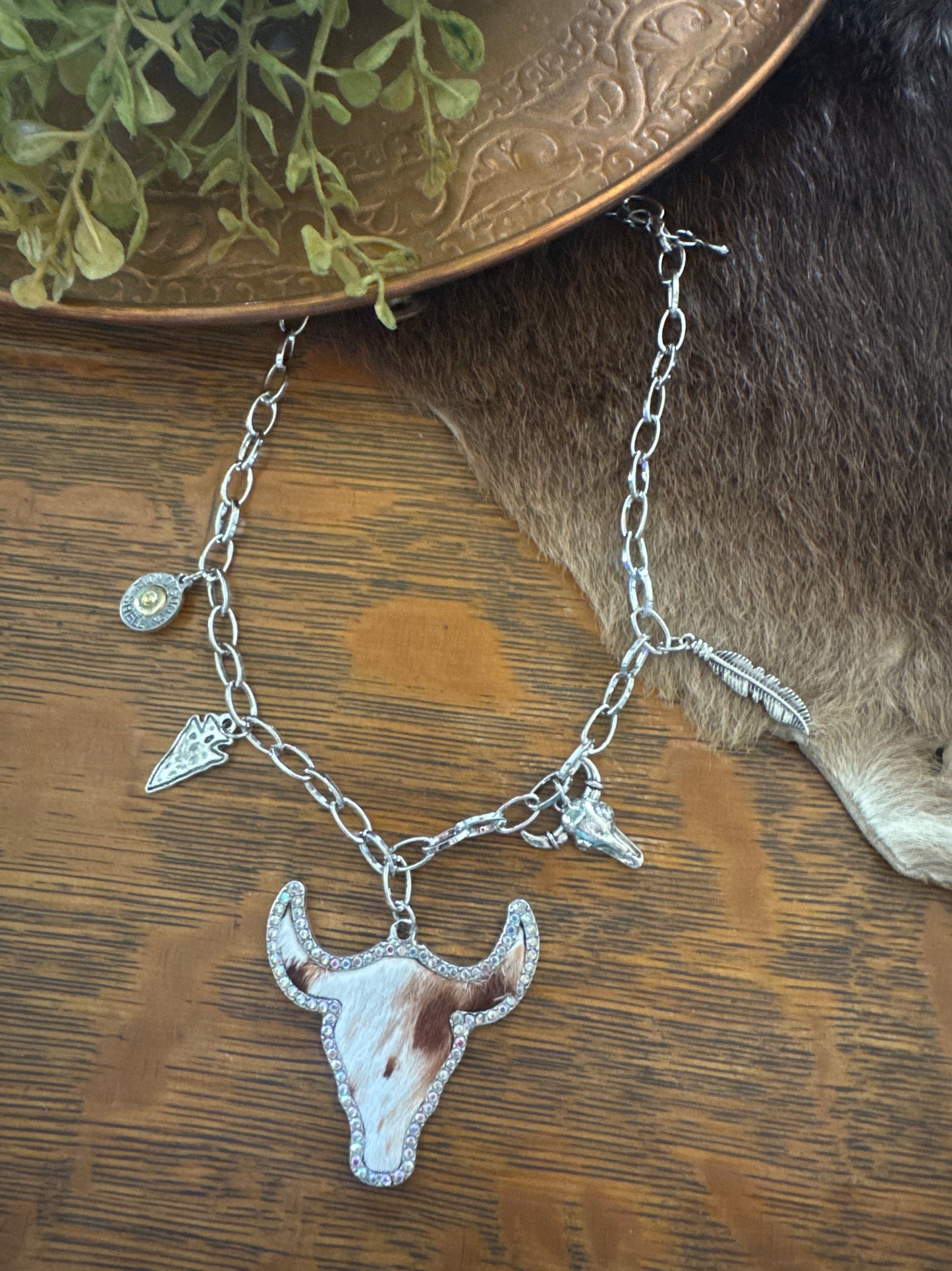 Cowhide Charm - Necklace