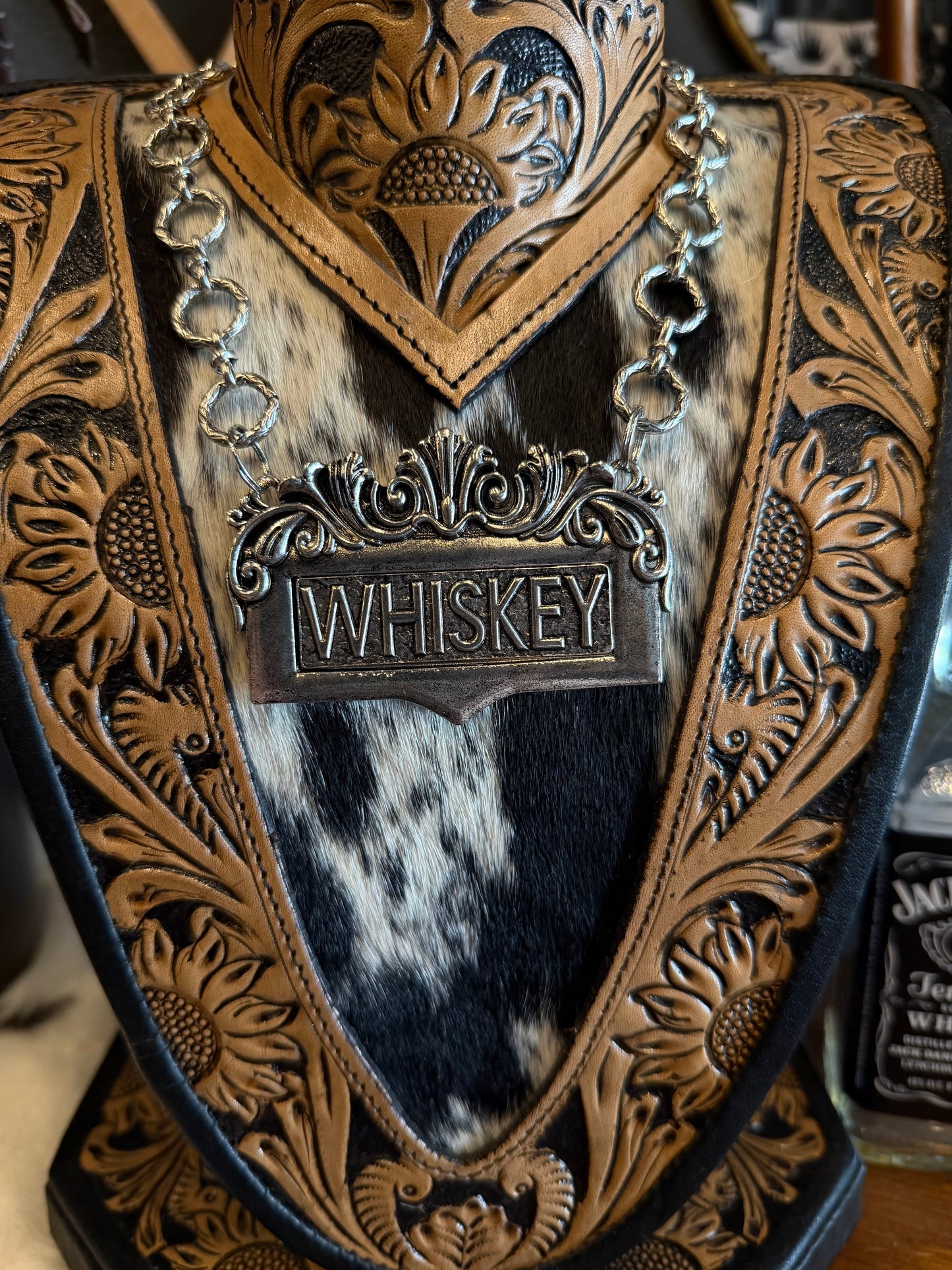 Whiskey Decanter Tag - Silver Necklace