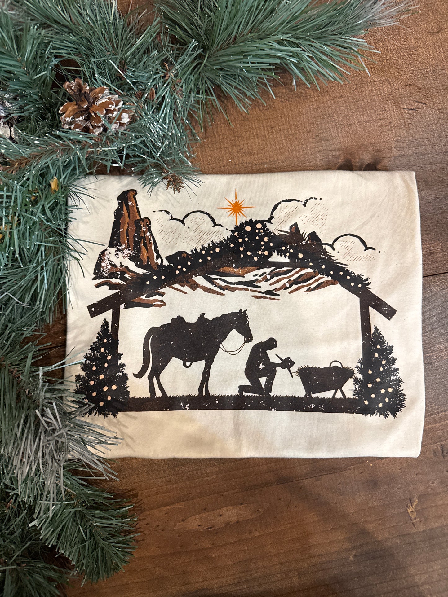 Cowboy Manger - Natural Graphic Tee *Door Buster*