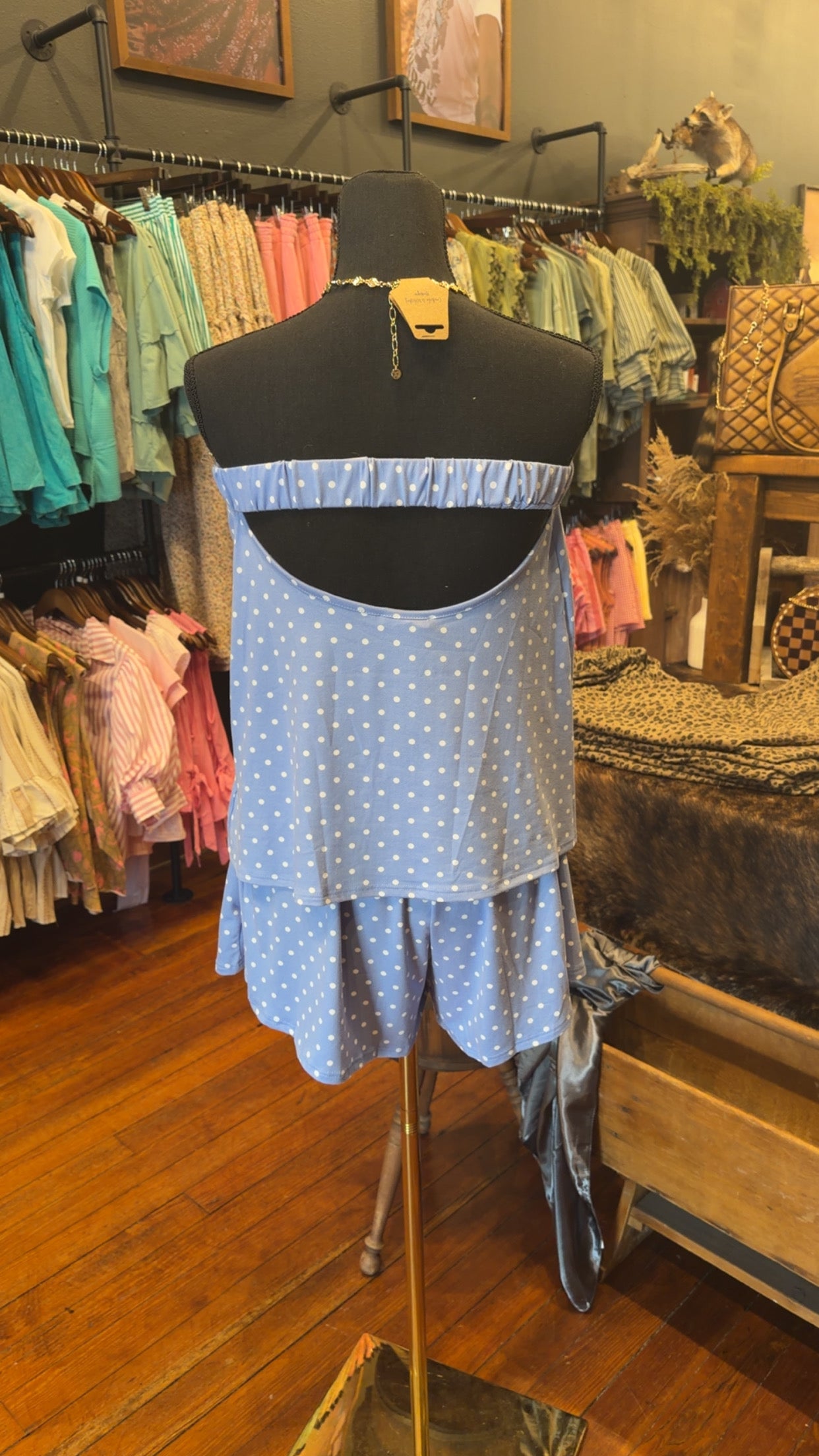 Dotty Skies – Blue Tube Top Set