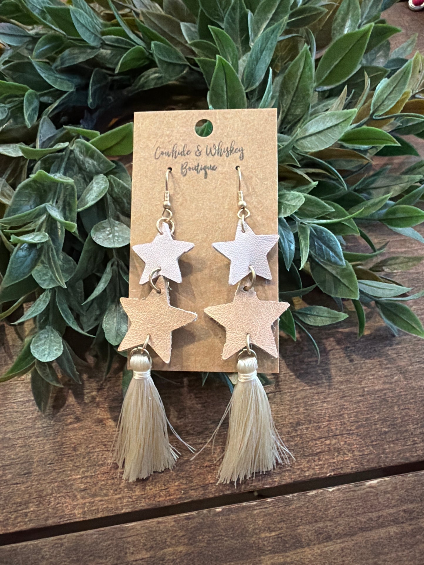 Leather Stars - Earrings