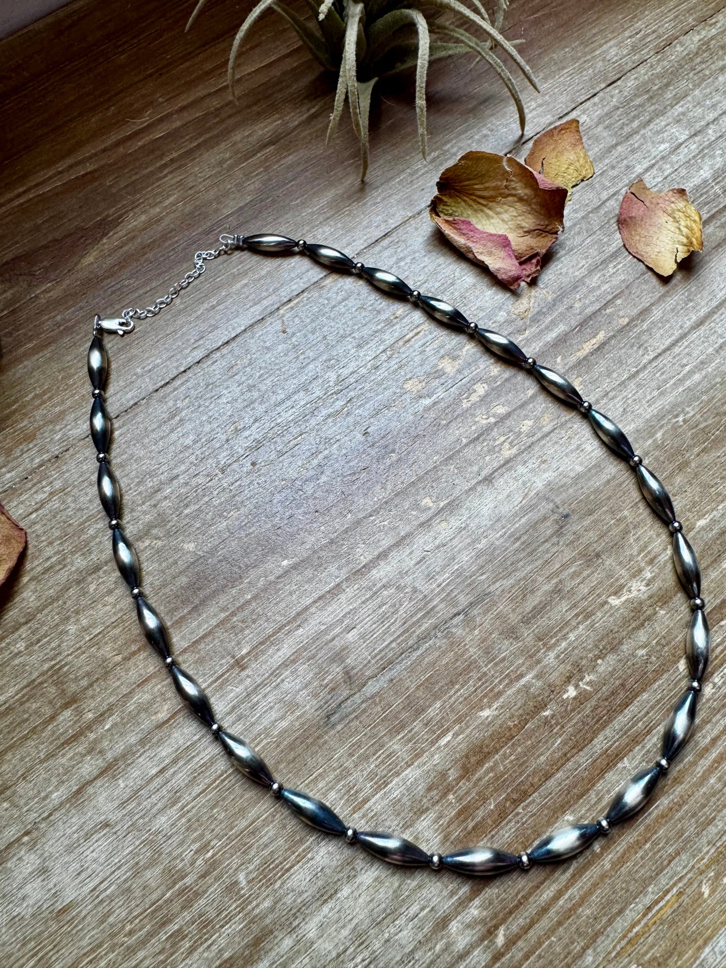 17 inch Torpedo Sterling Silver Pearls