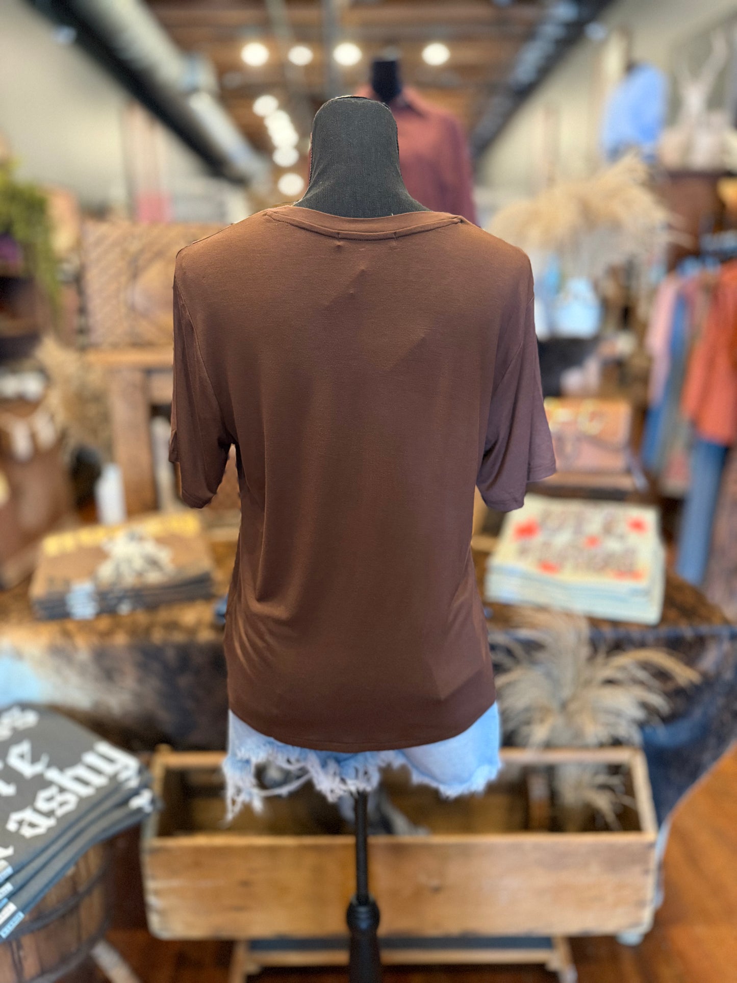 Easy Does It – Dark Brown Basic Pocket Tee
