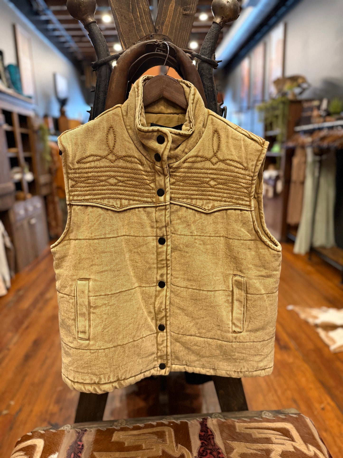 Long Horn Lane- Camel Puffer Vest