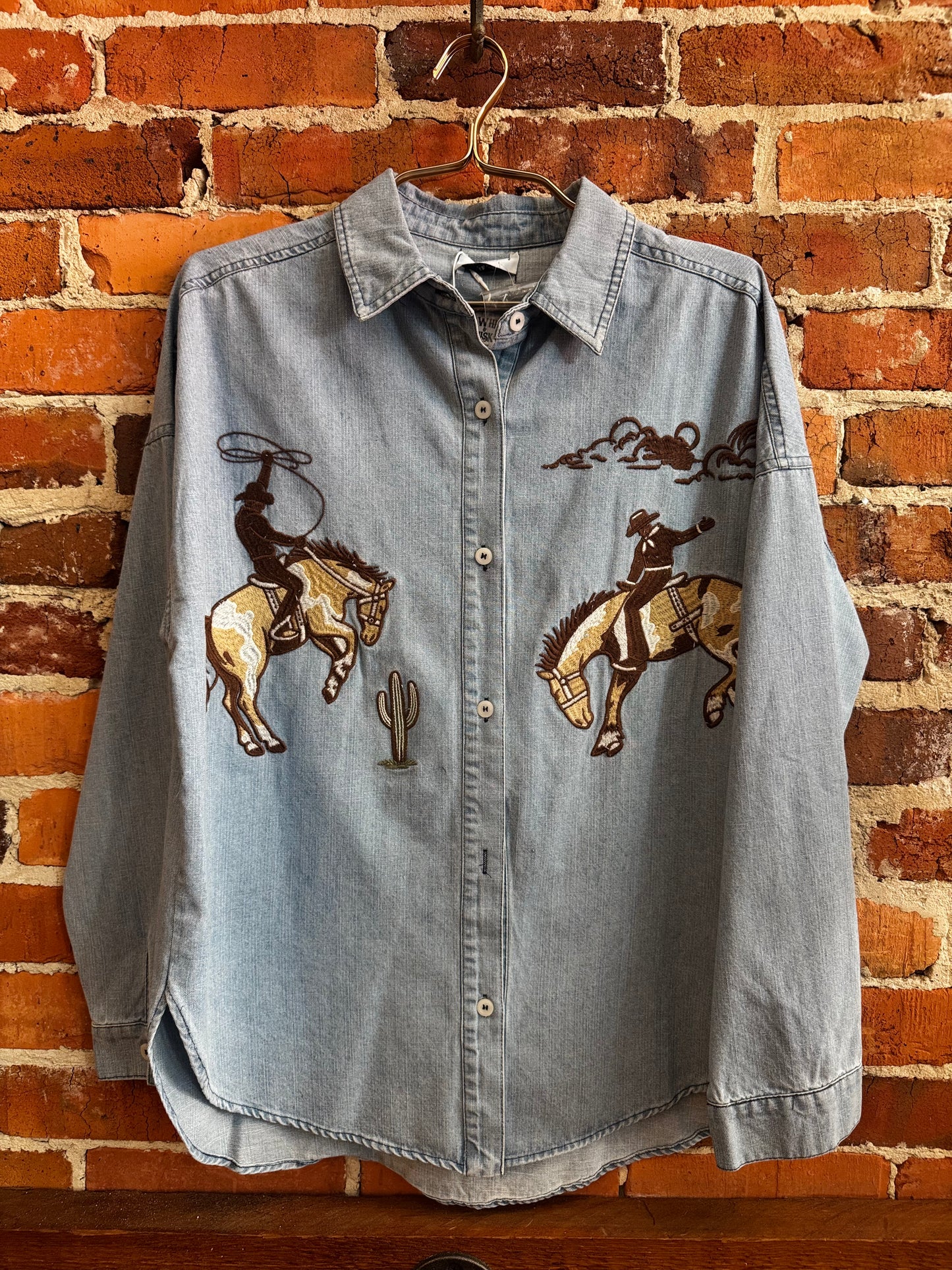 Saddle the Mountains – Denim Shacket Top