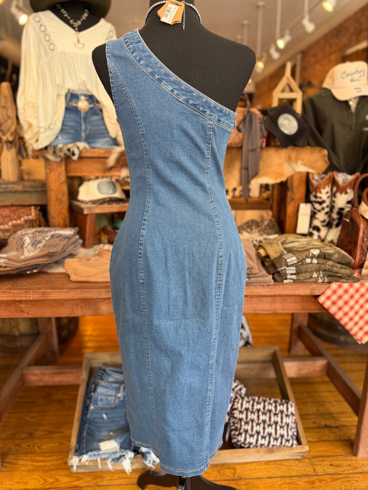 Stitched In Style – Denim Maxi Dress