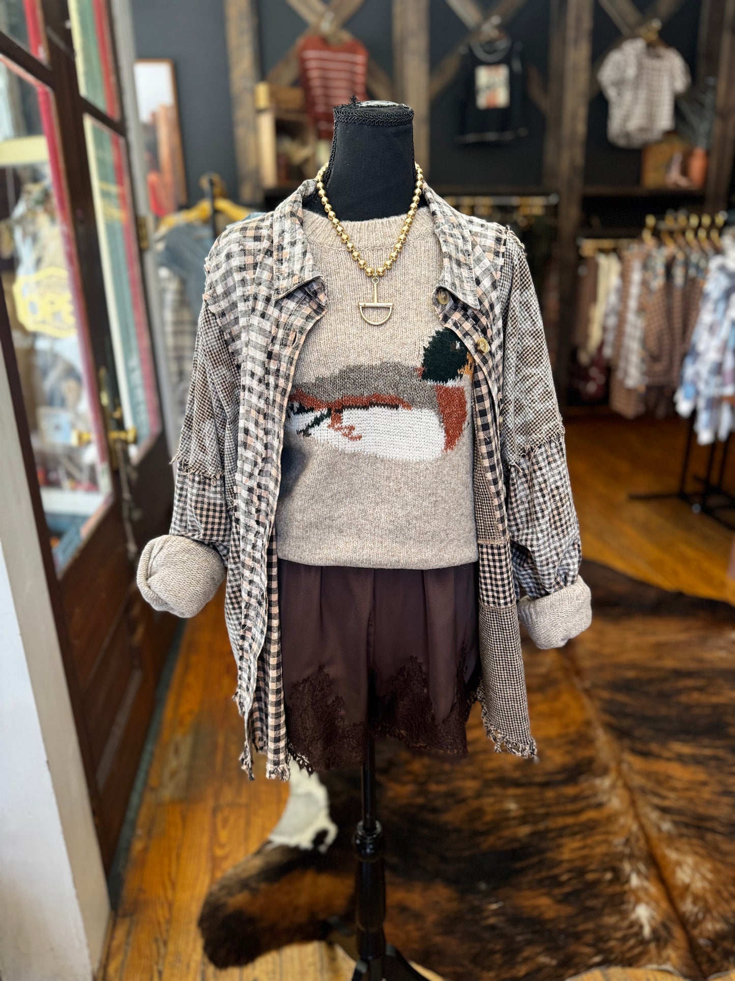 Mallard Meadow- Duck Knit Sweater
