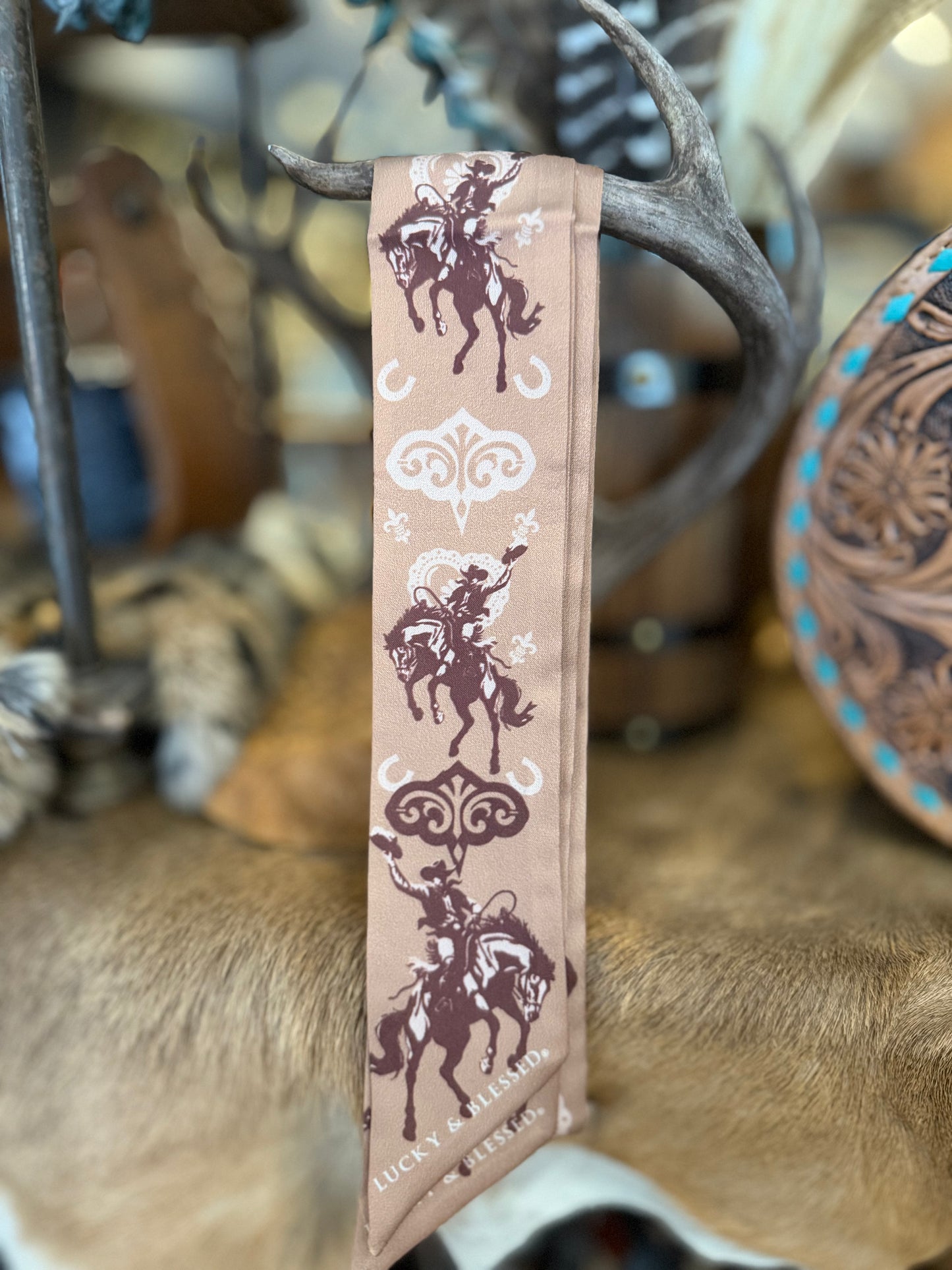 Bronc Rider - Mocha Silk Twilly