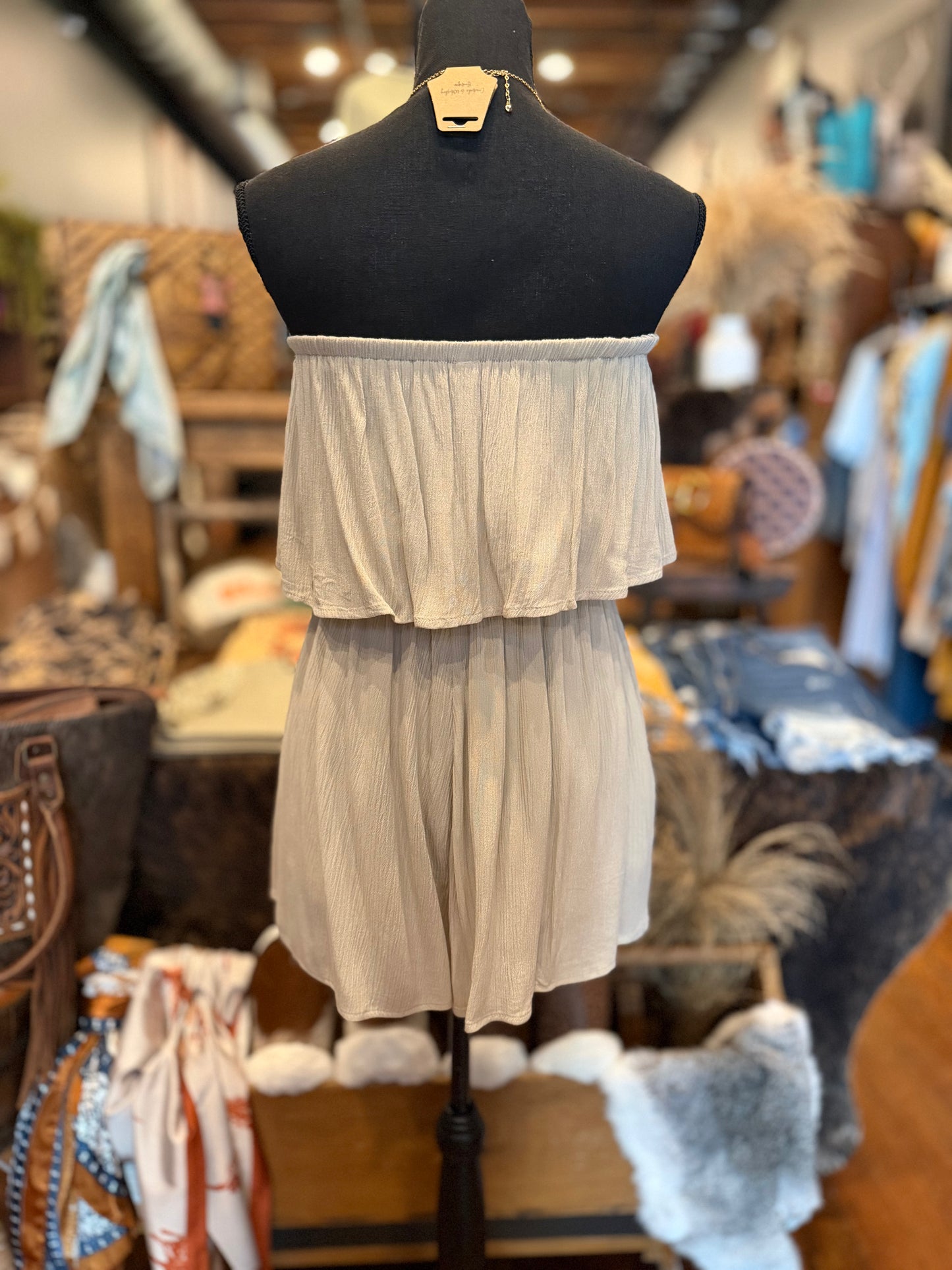 Ruffle Romance – Sand Romper