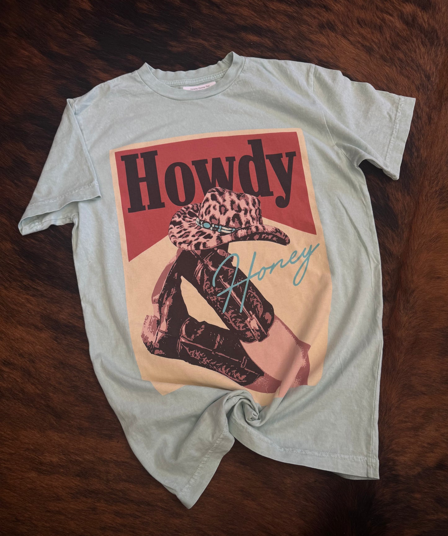 Howdy Honey - Mint Acid Wash Tee