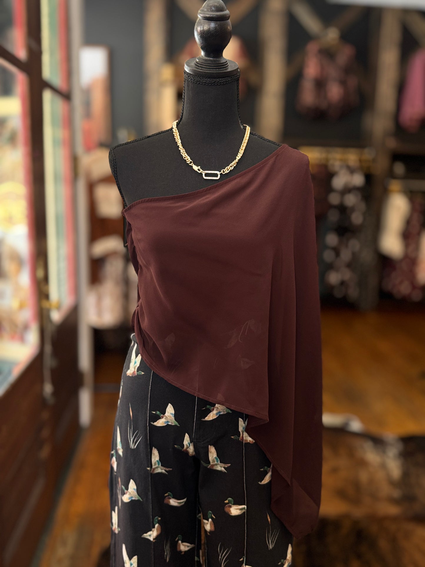 Rustic Veil - Brown Cape Tube Top