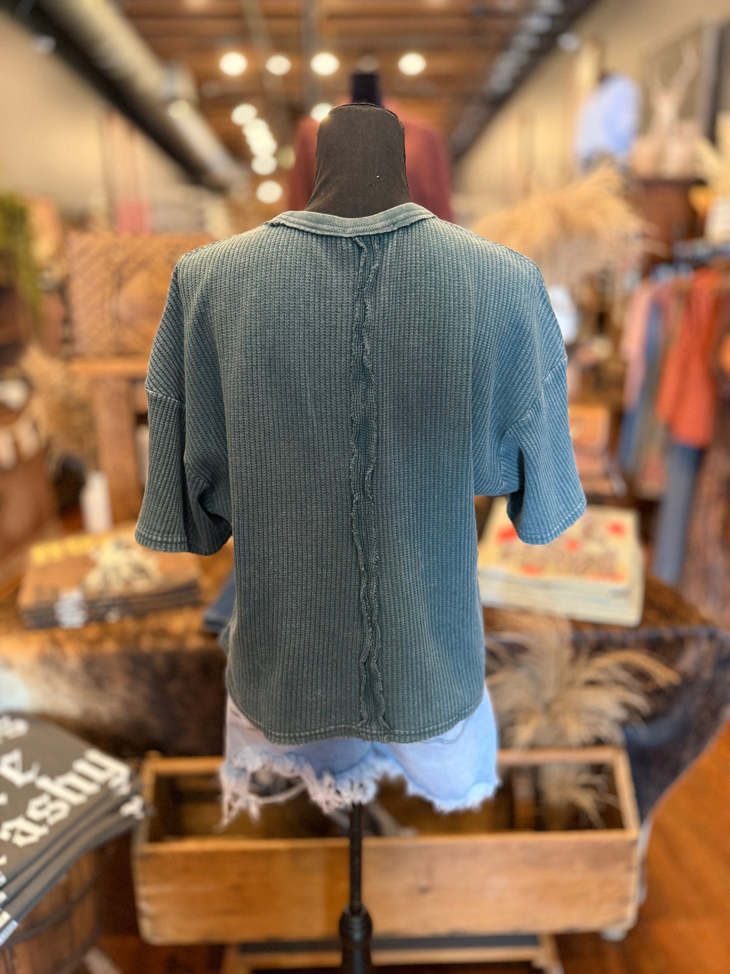 The Daily Knit – Dark Teal Pocket Tee