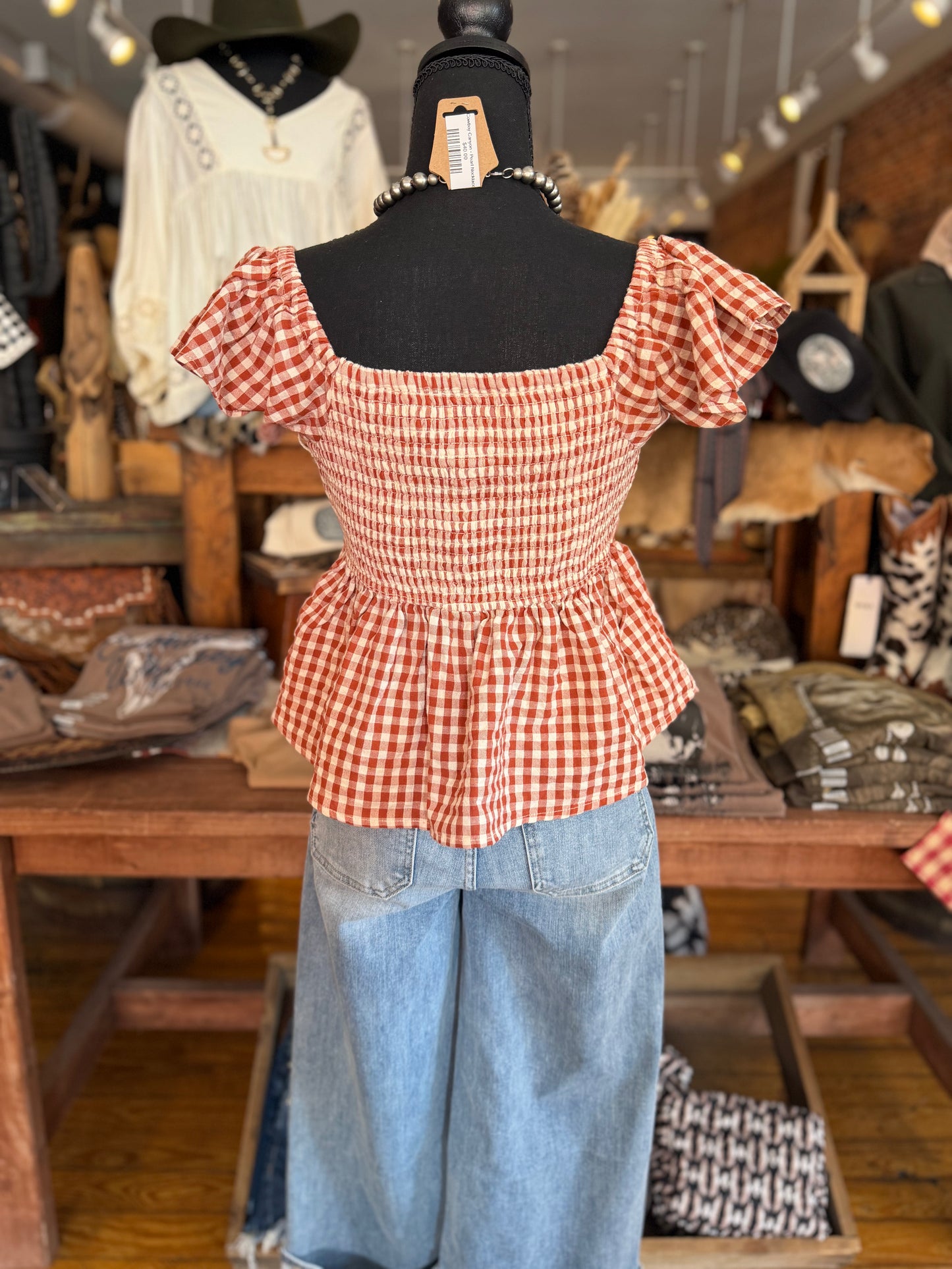 Rusted Romance – Rust Flutter Sleeve Top