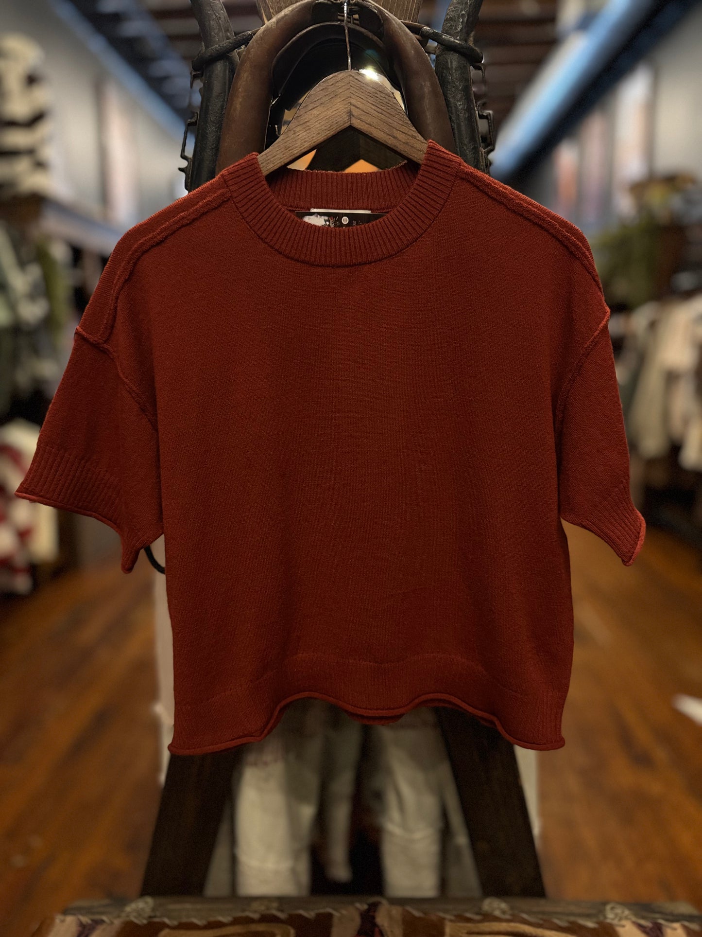 Fall Favorite – Dark Brick Crop Sweater