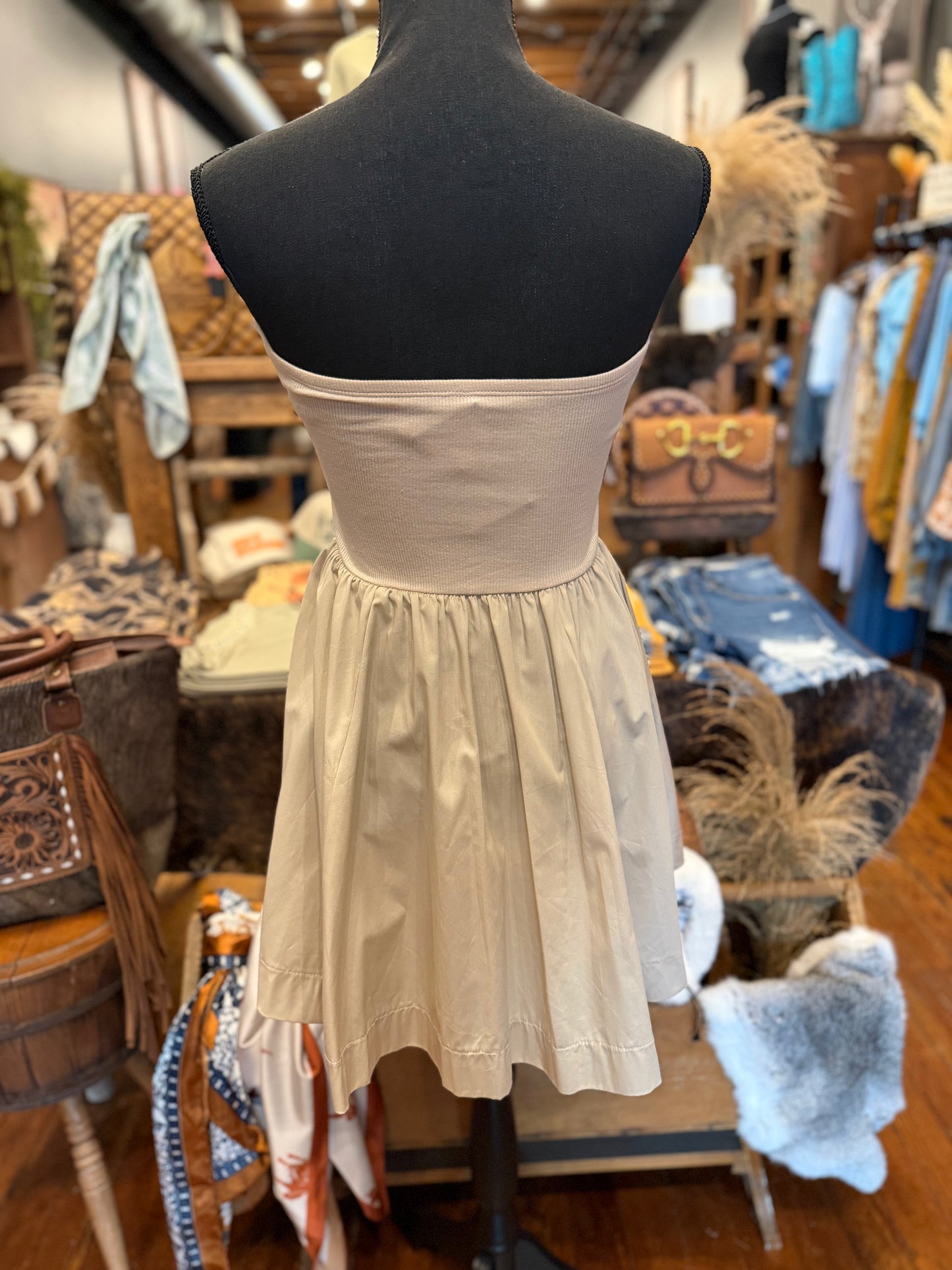 Barefoot Darling – Sand Mini Dress