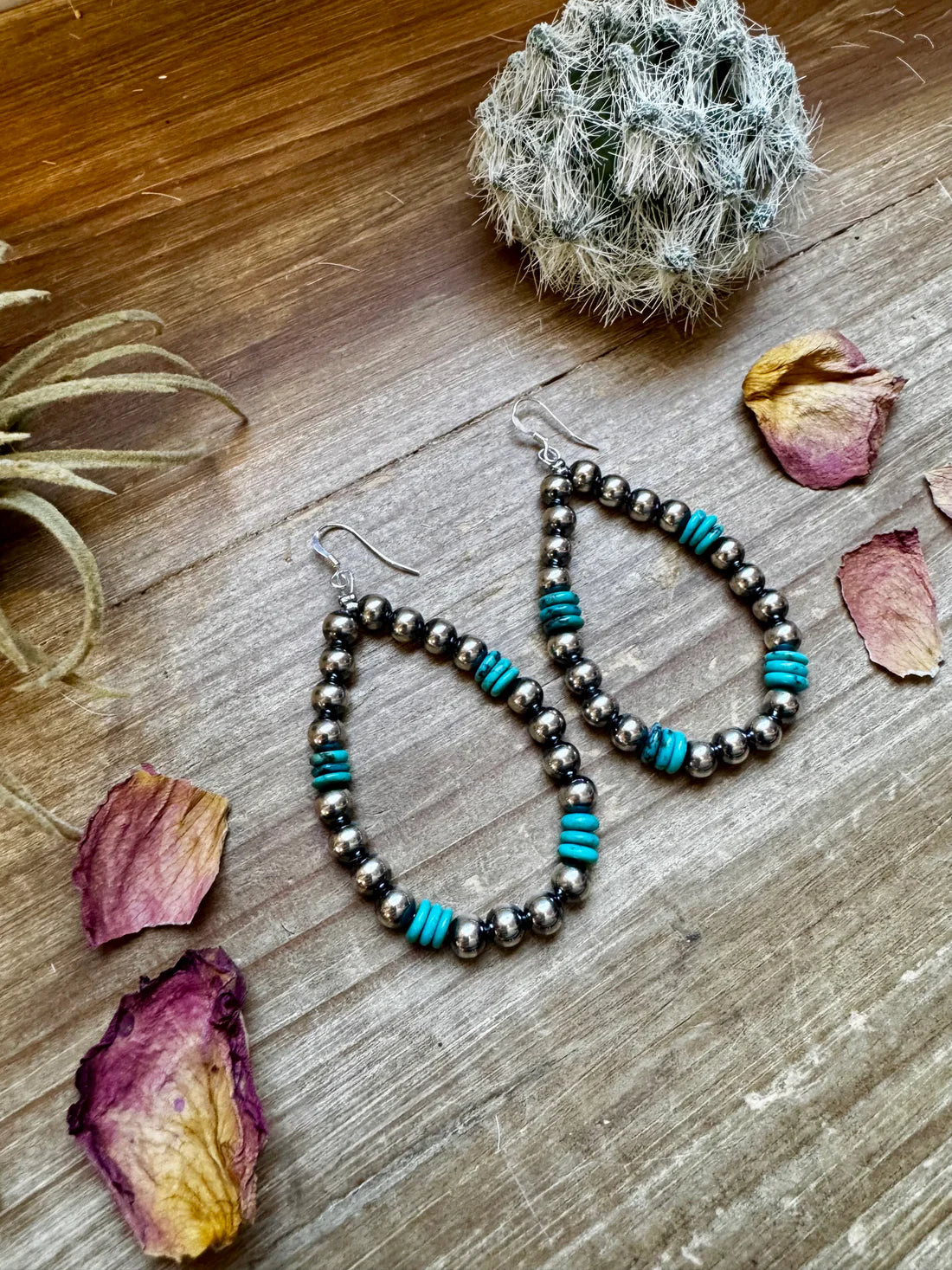 6mm & Turq. Teardrop - Authentic Earrings