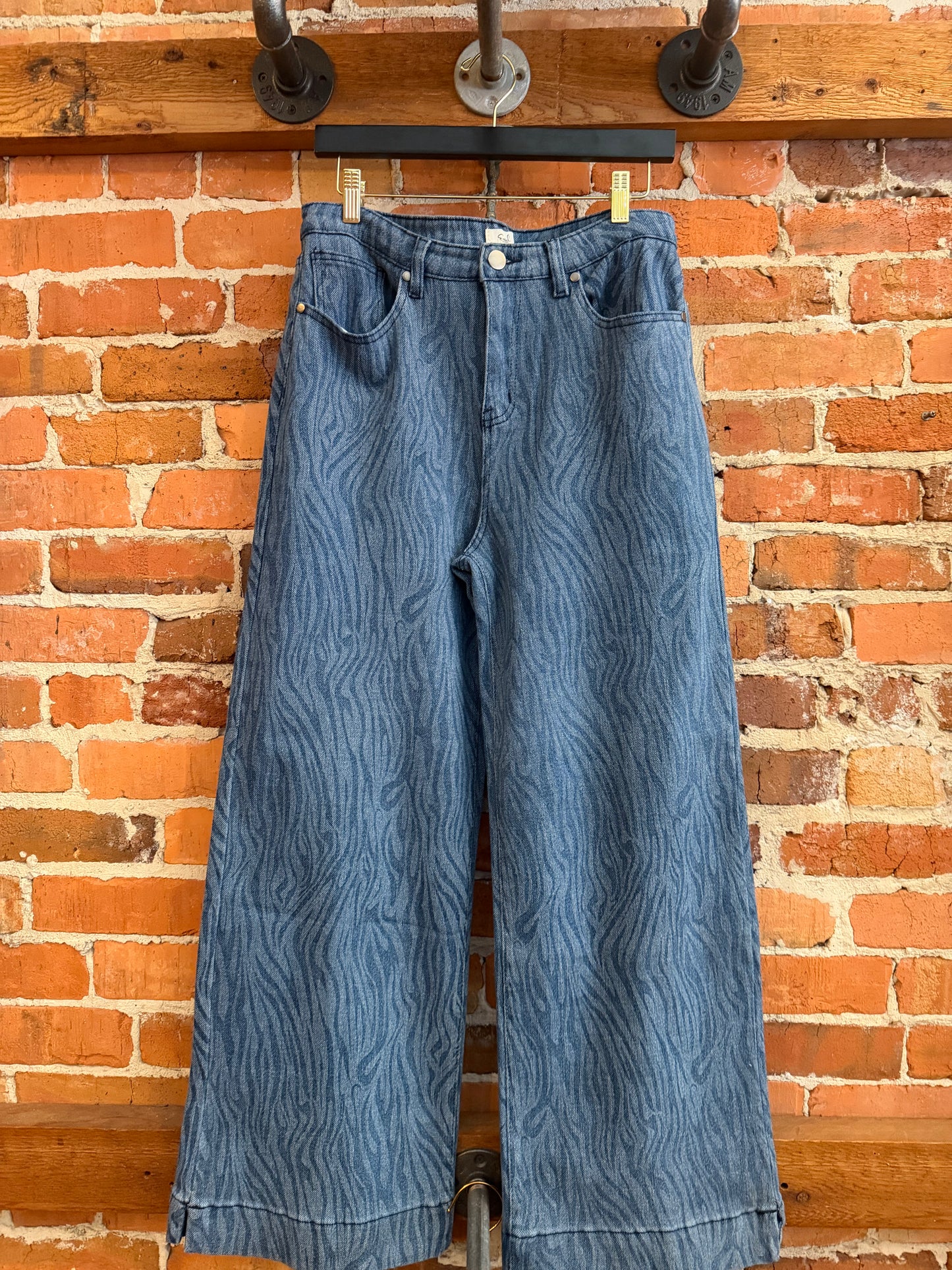 Wild Strut - Denim Zebra Jeans
