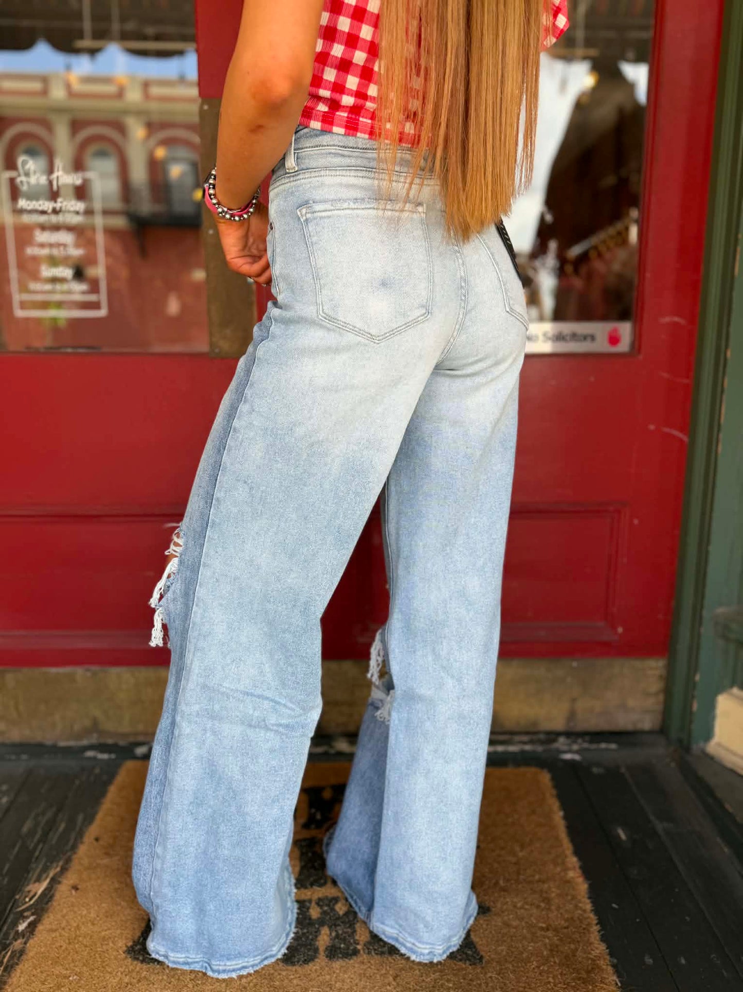 Rodeo Riot – Distressed Flare Jeans