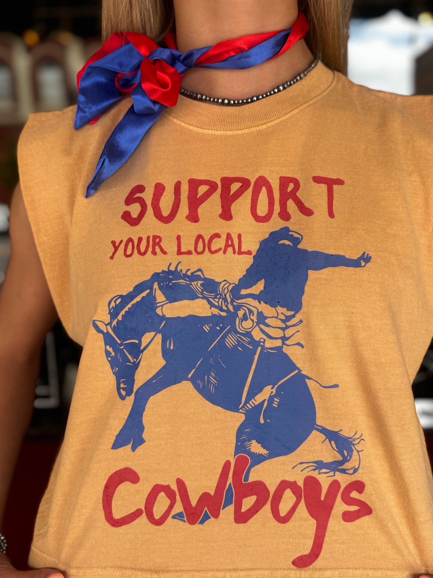 Support Your Local Cowboys - Mustard Muscle Tank