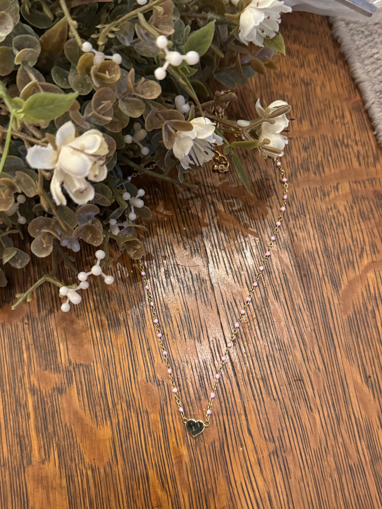 Dainty in Pink - Heart Necklace