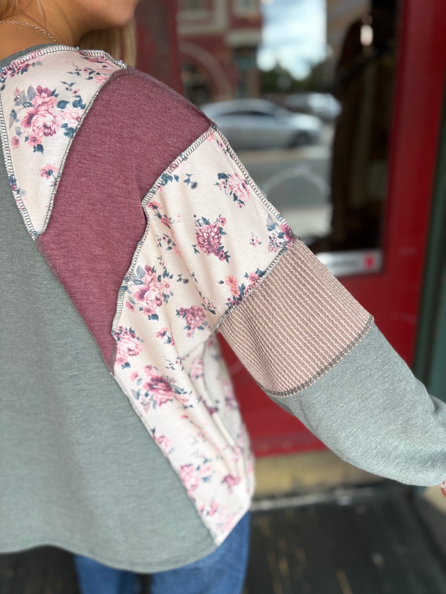 Seasonal Stitch – Olive Ribbed Top