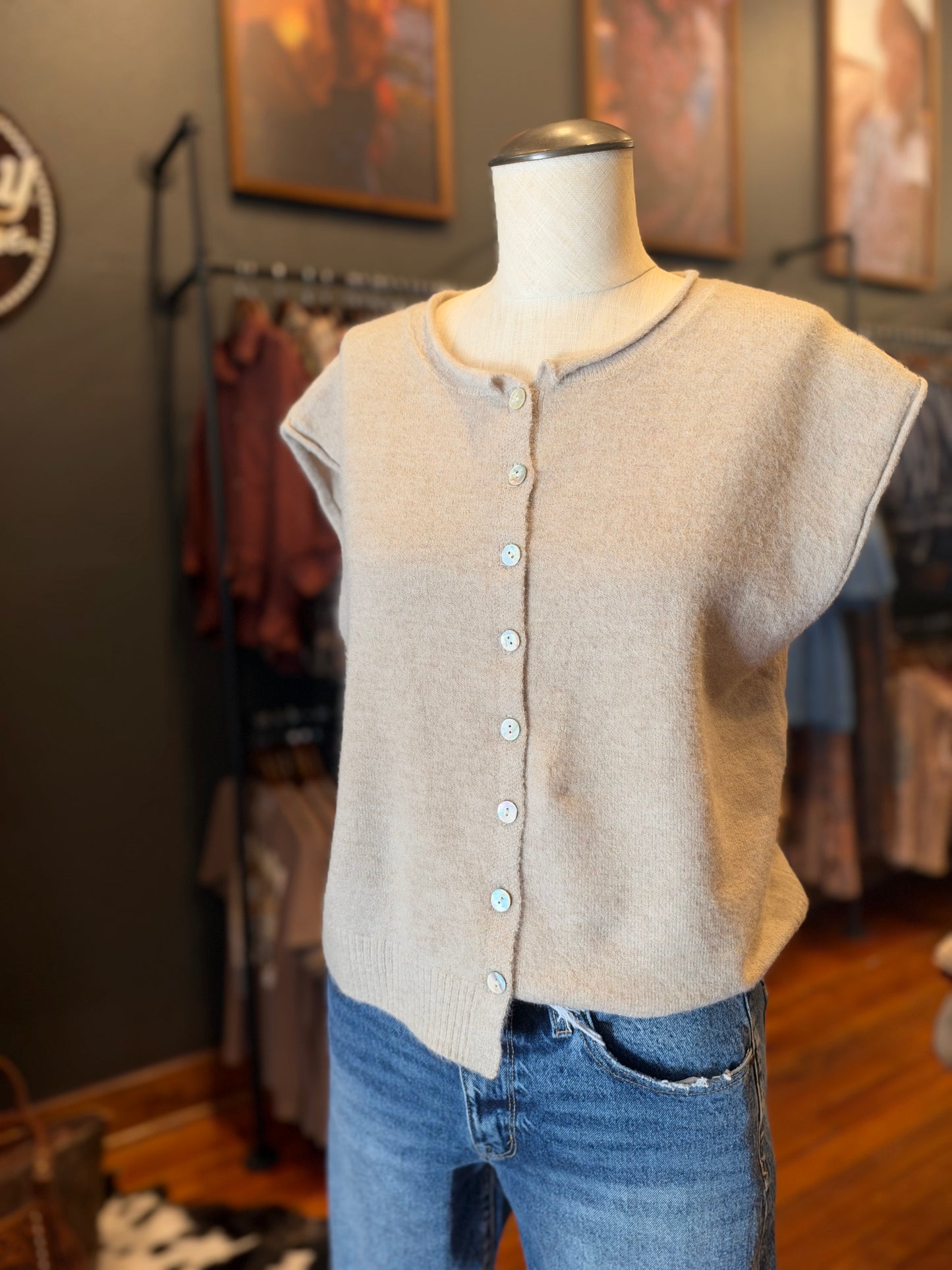 Natural Charm – Oatmeal Sweater Vest