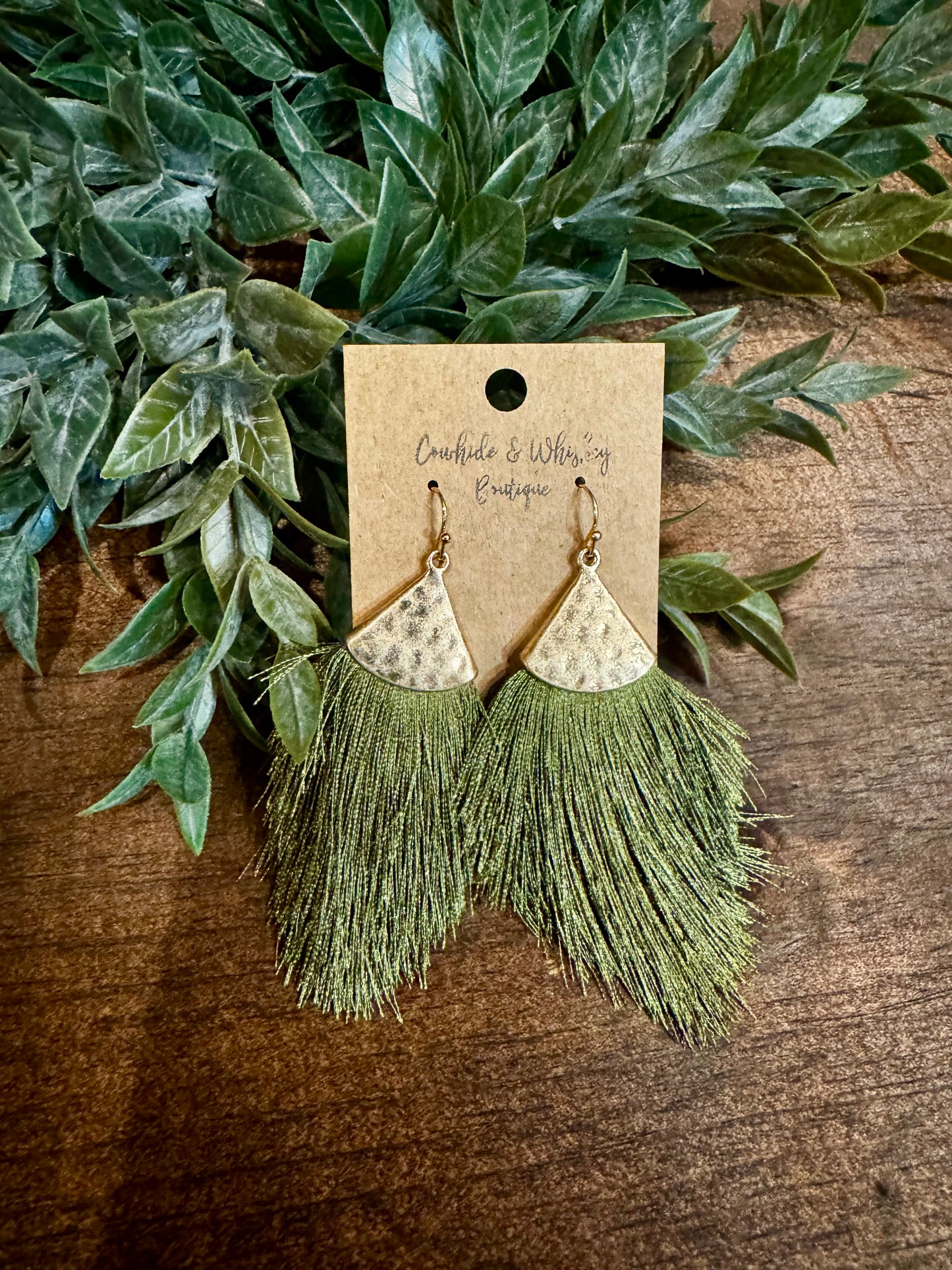 Dusty Sage Fringe - Earring