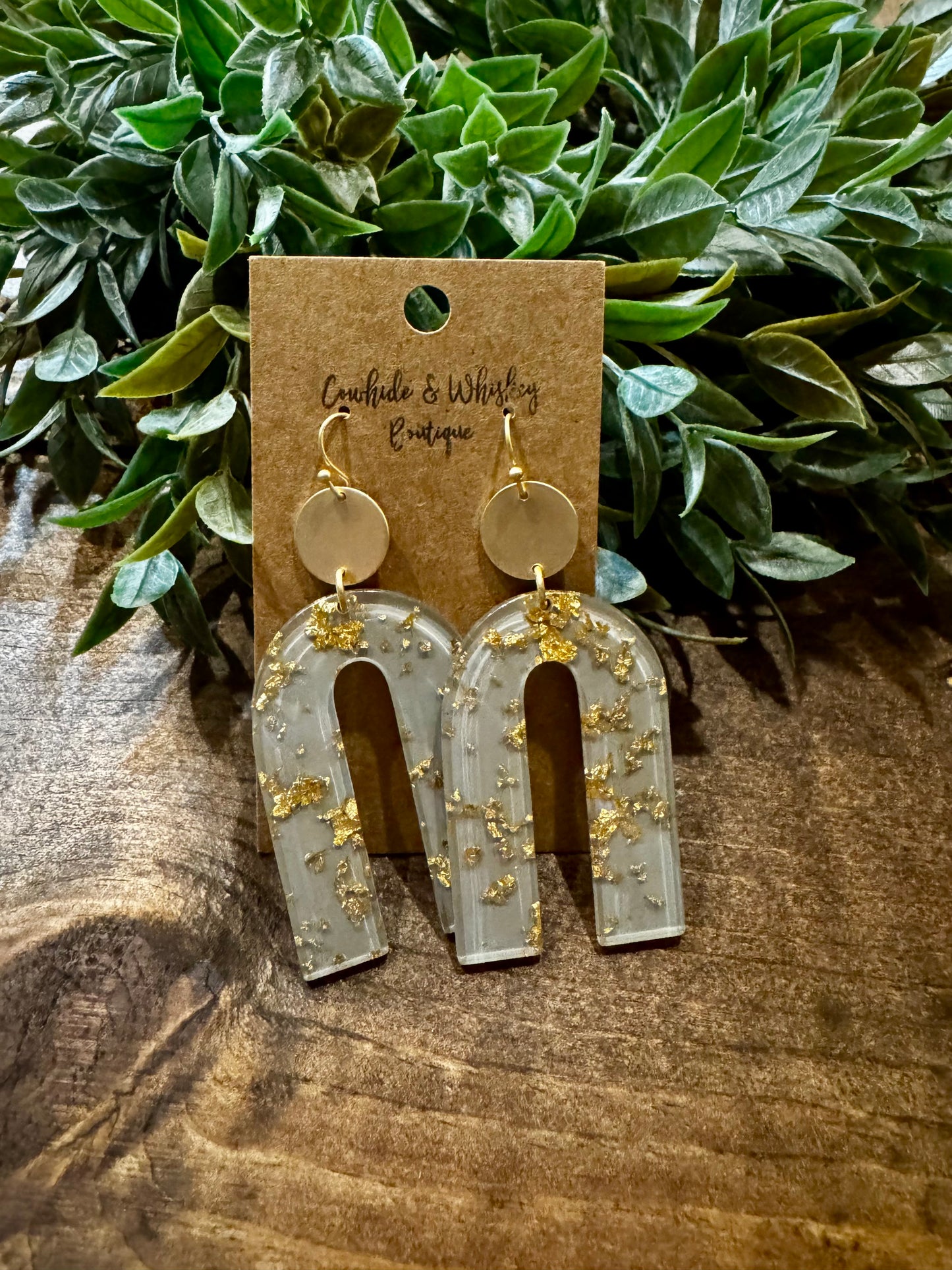 Gold Flake Arch - Earring