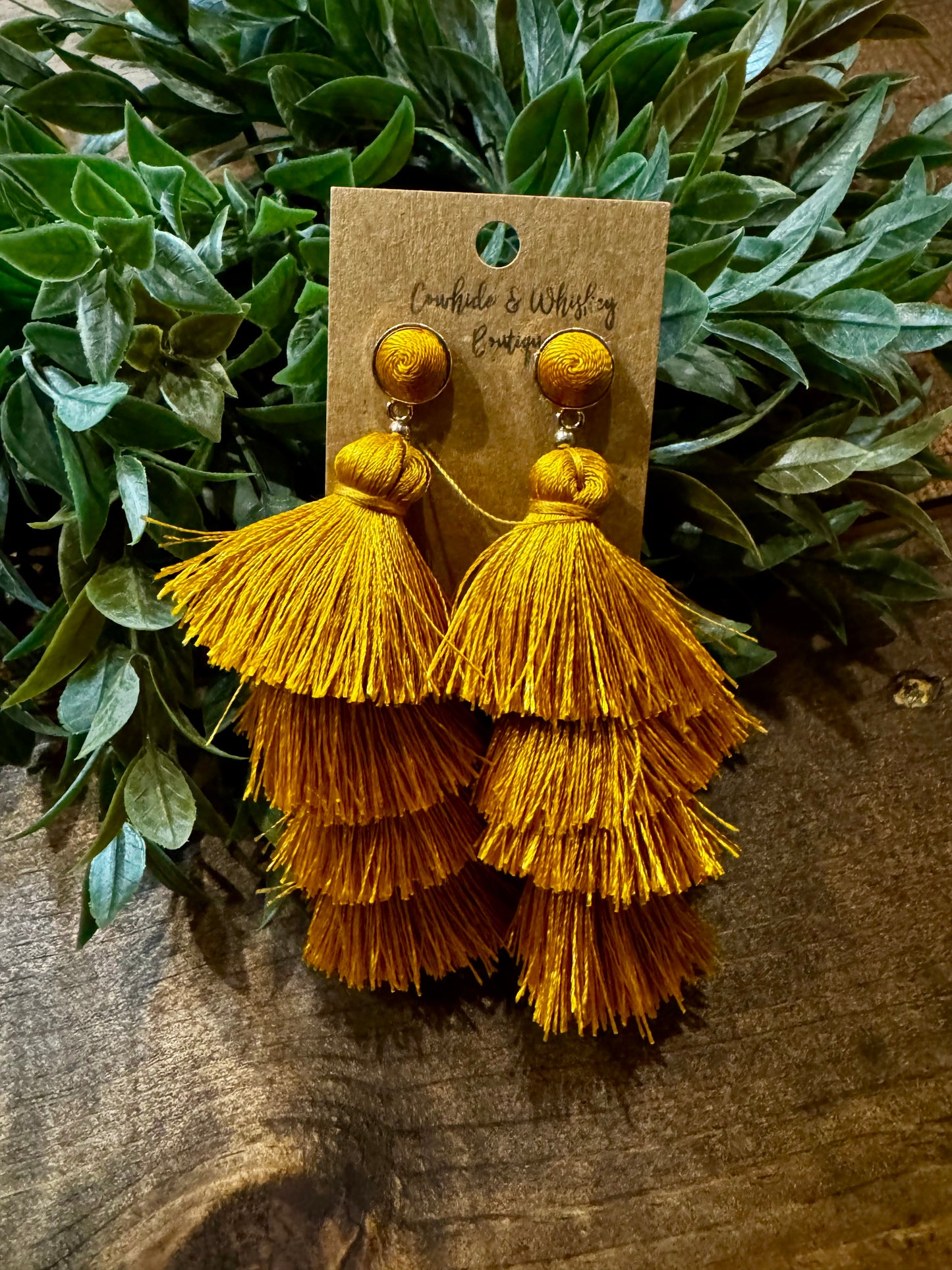 Mustard Mesa Tassel - Earring