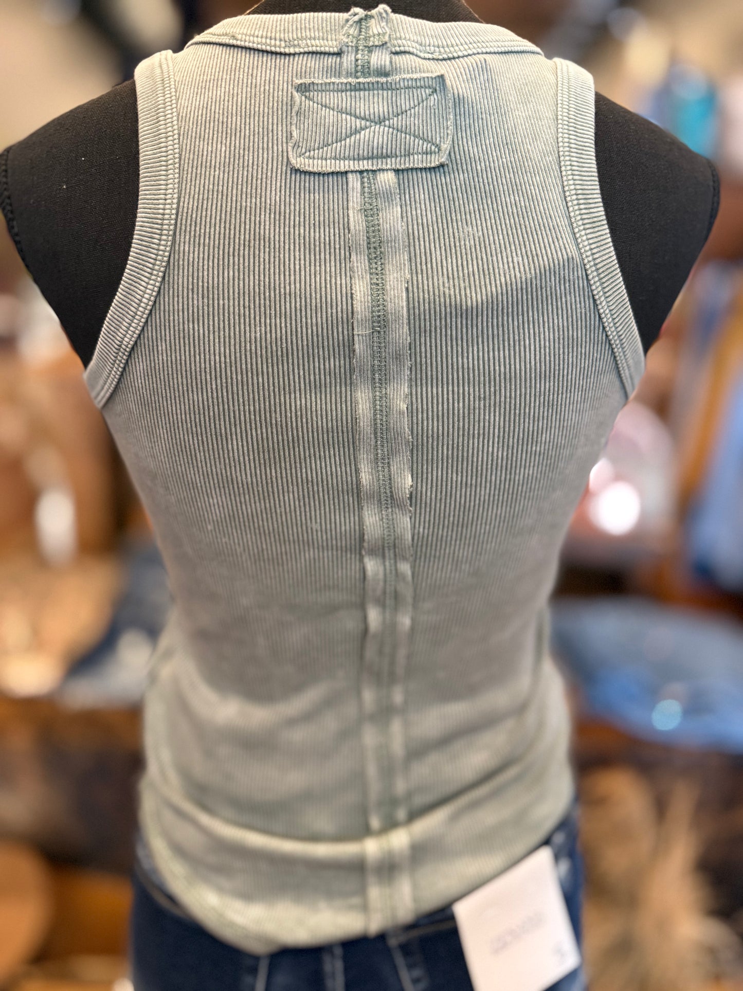 Washed Sage - Ribbed Tank