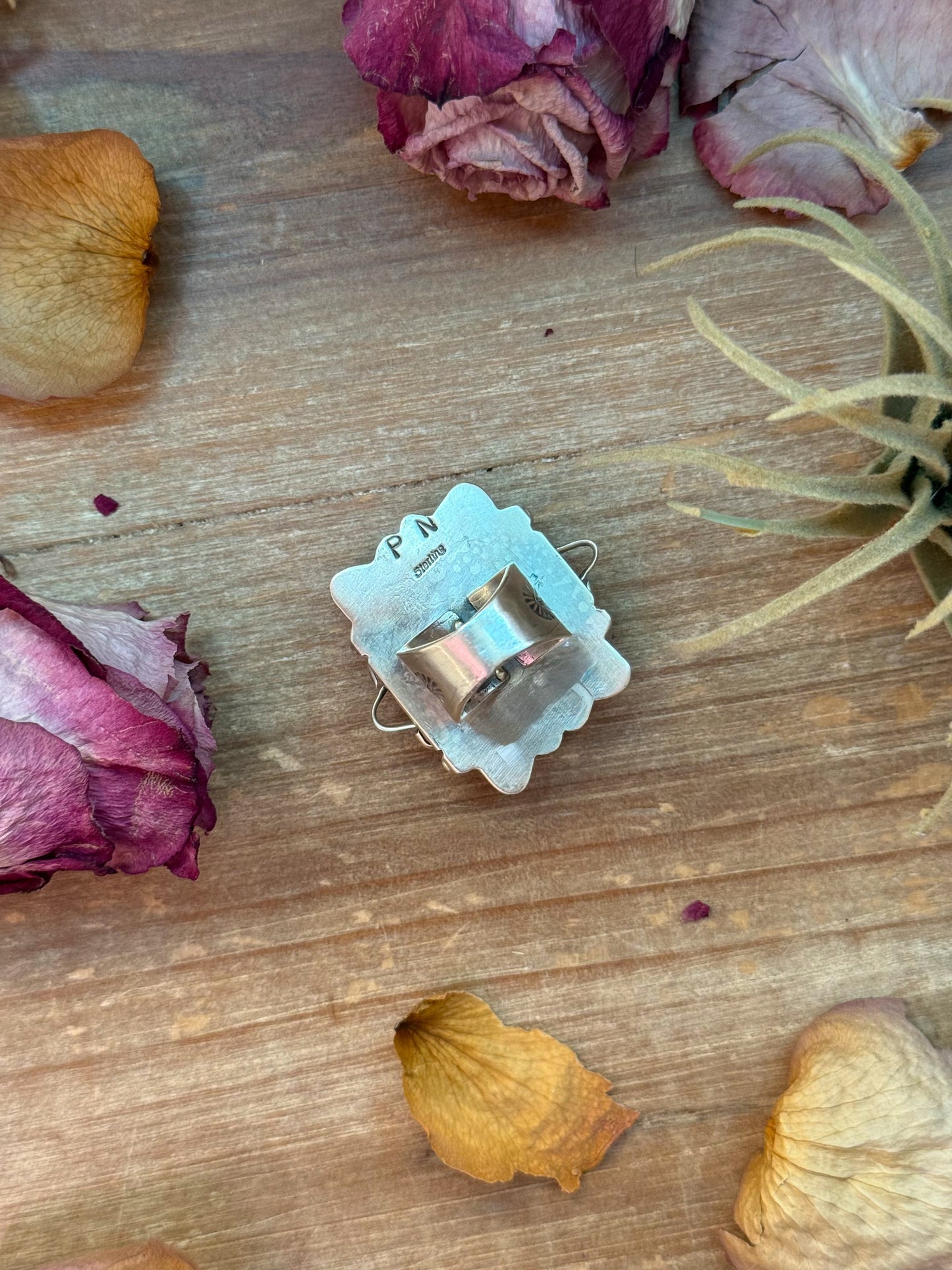 Ribbon Turquoise Sterling Silver Ring – Size 6.5 – (Philbert Nez)