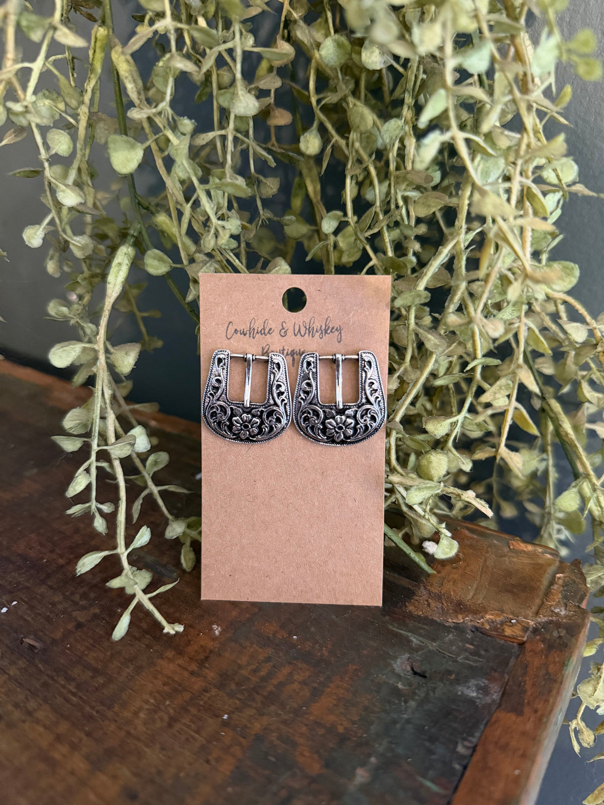 Floral Buckle Stud - Earrings