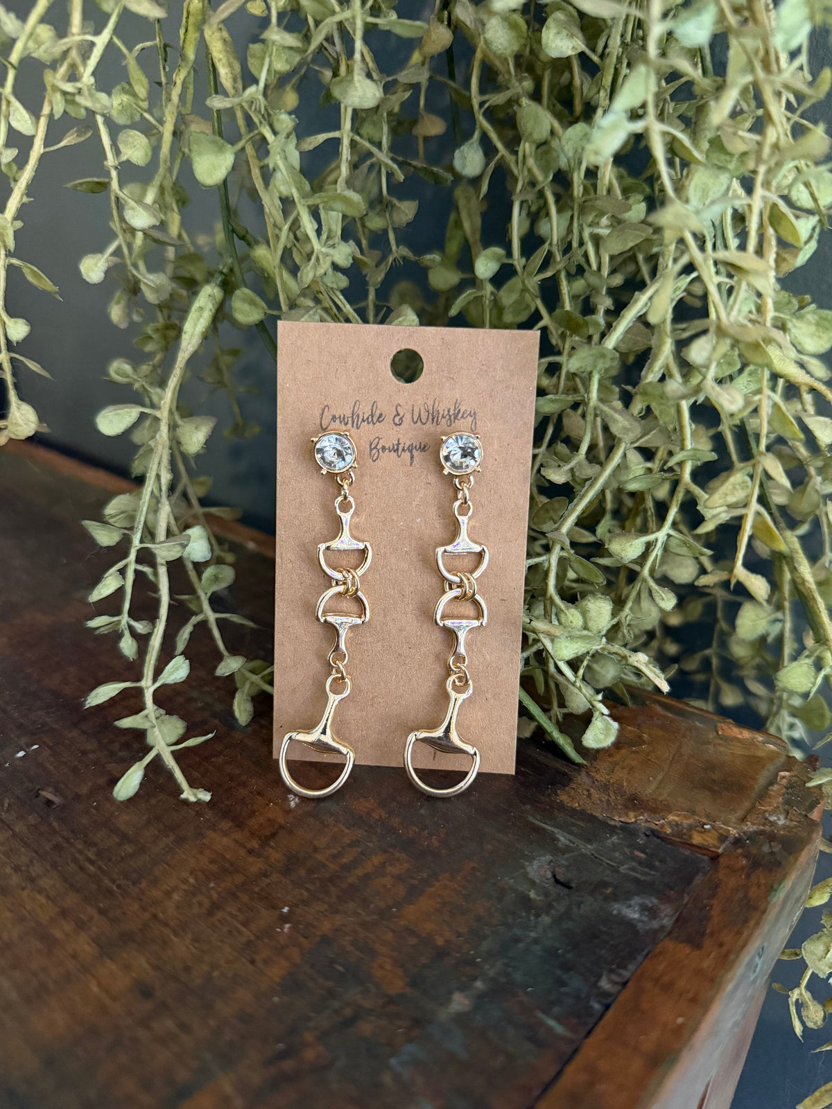 Chained Bit - Gold Earrings