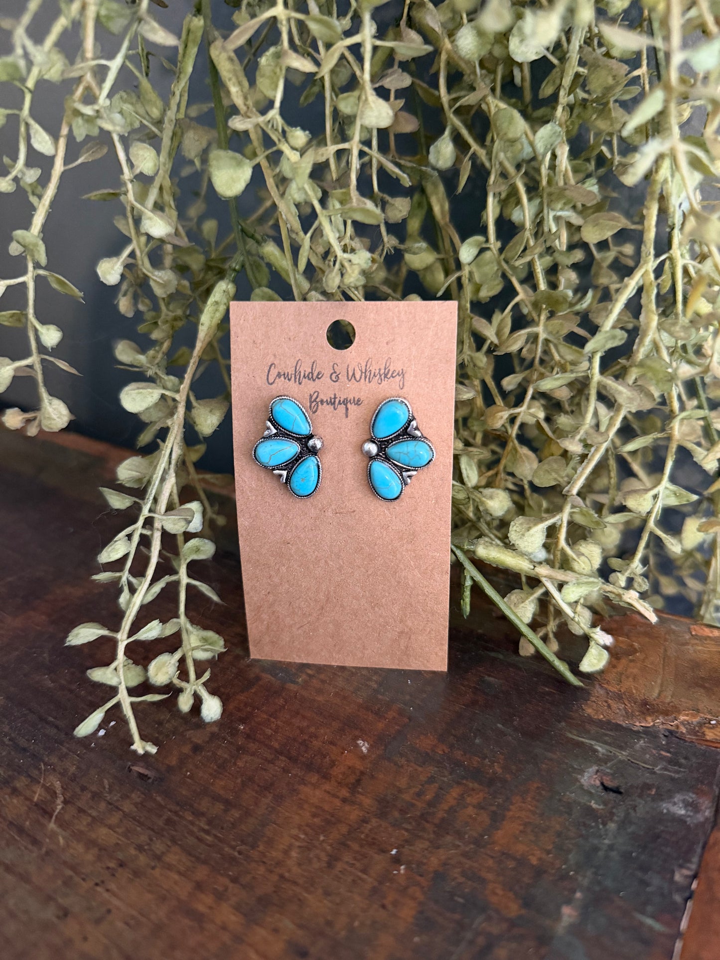 Half Squash - Teal Earrings