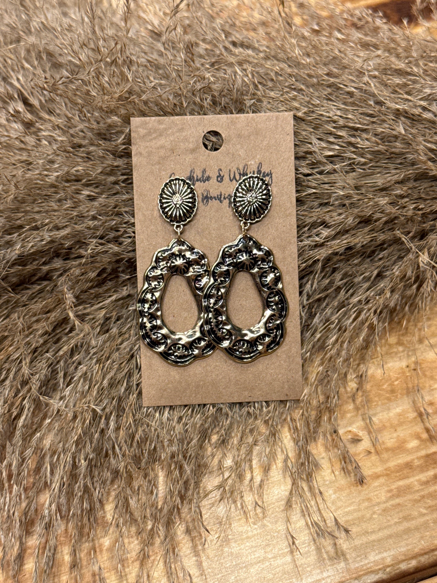 Brass Concho - Earrings