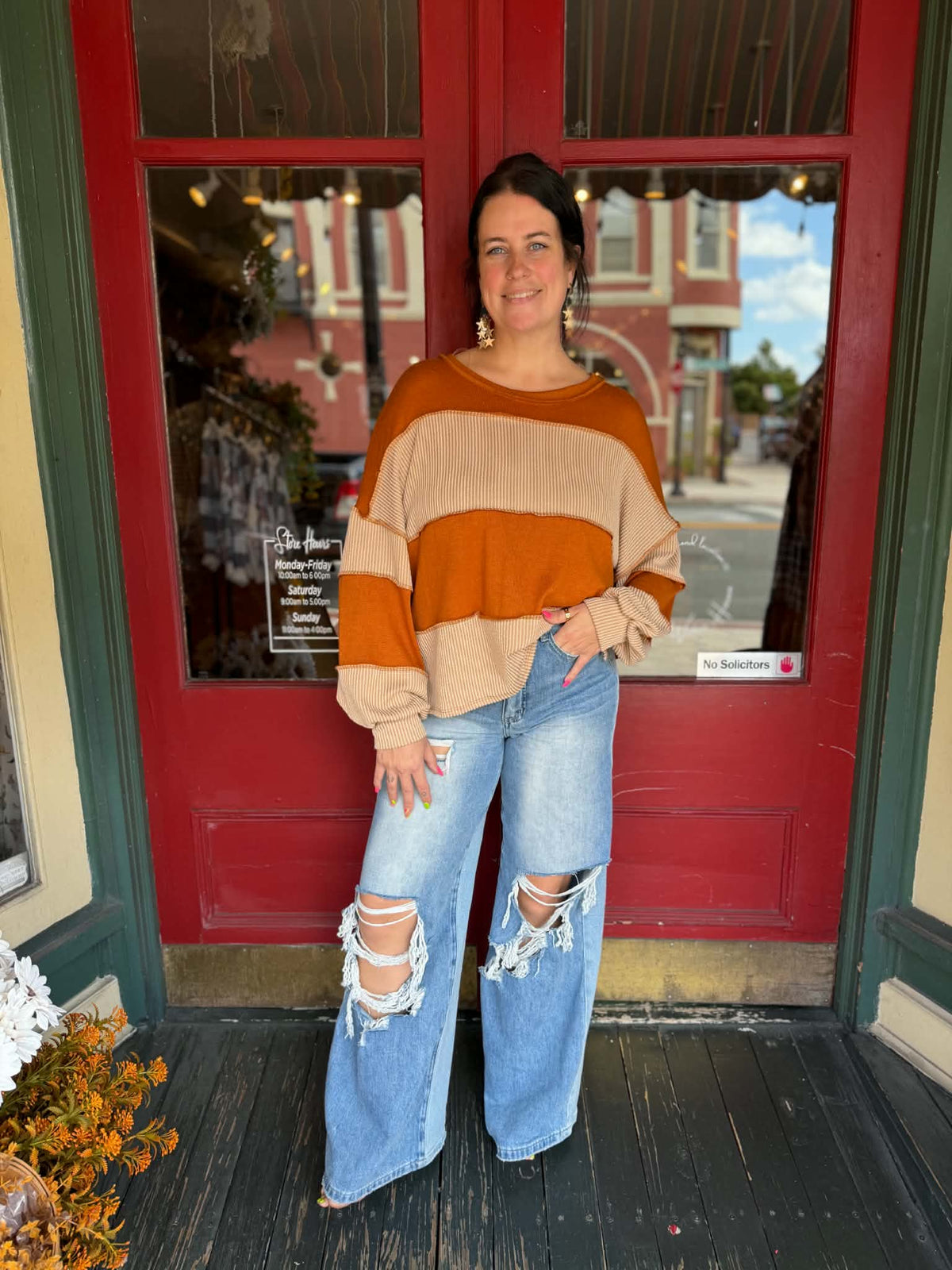 Rustwood Ridge – Rust/Taupe Pullover