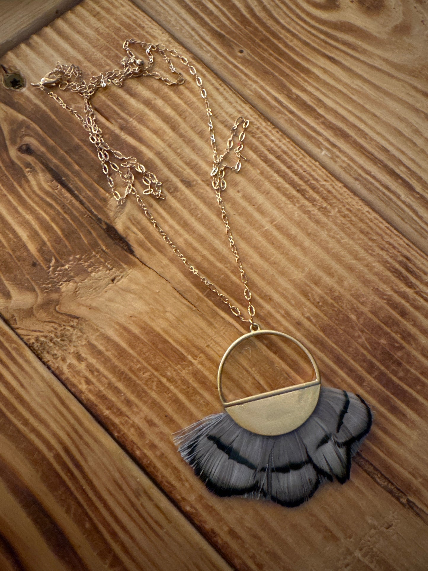 Grey Quail - Long Necklace