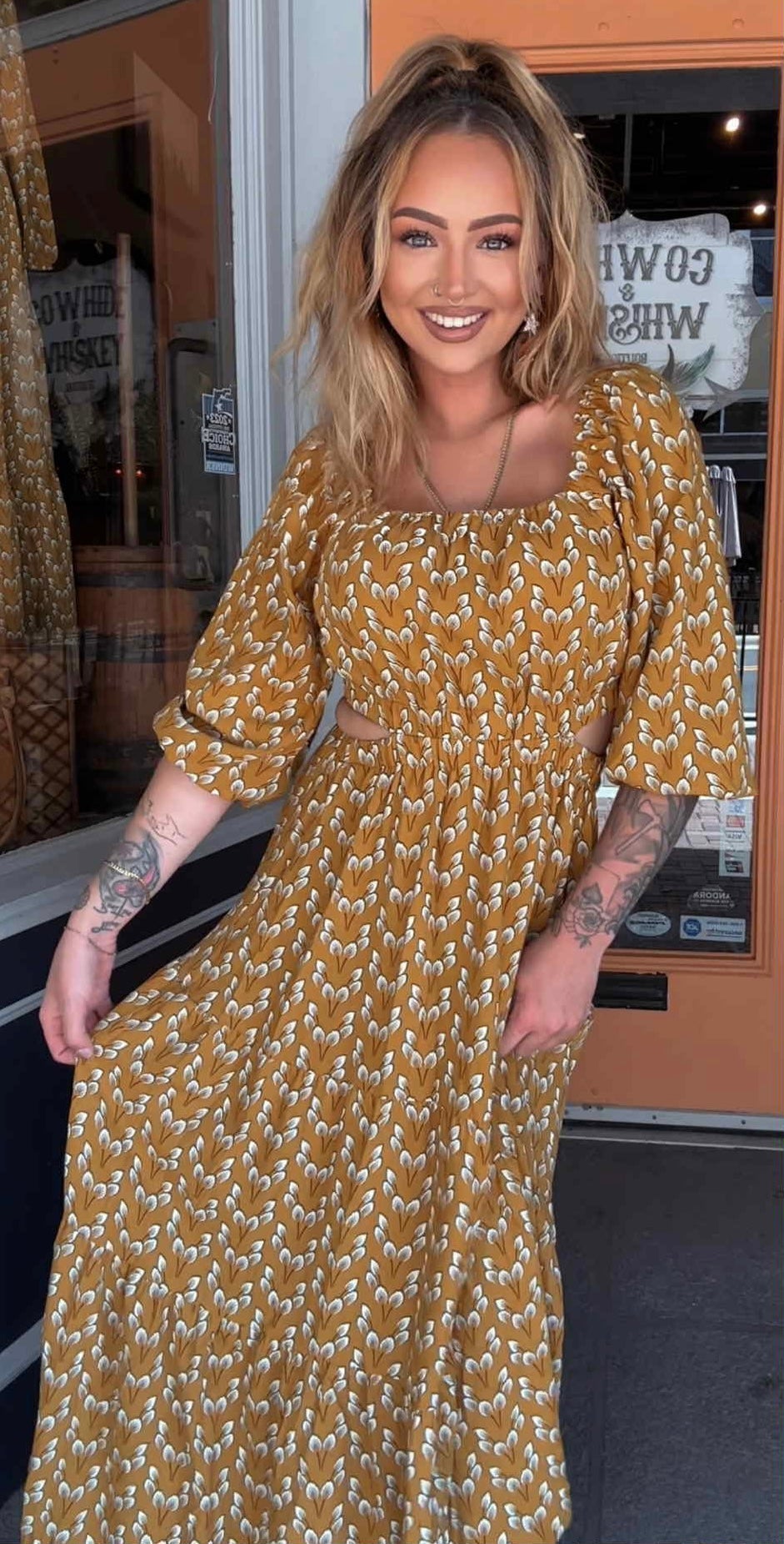 Willow Bloom - Mustard Maxi Dress